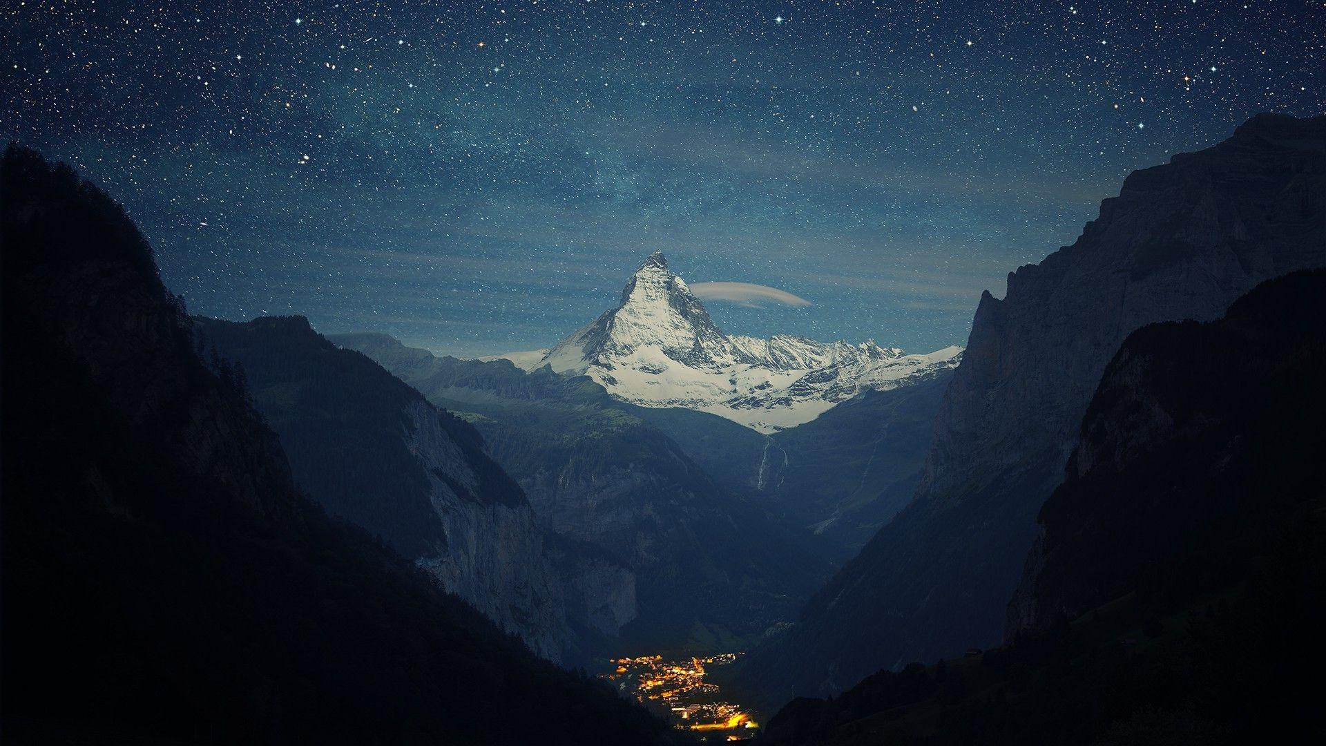 Matterhorn, Mountain Night Wallpaper, 1920x1080 Full HD Desktop