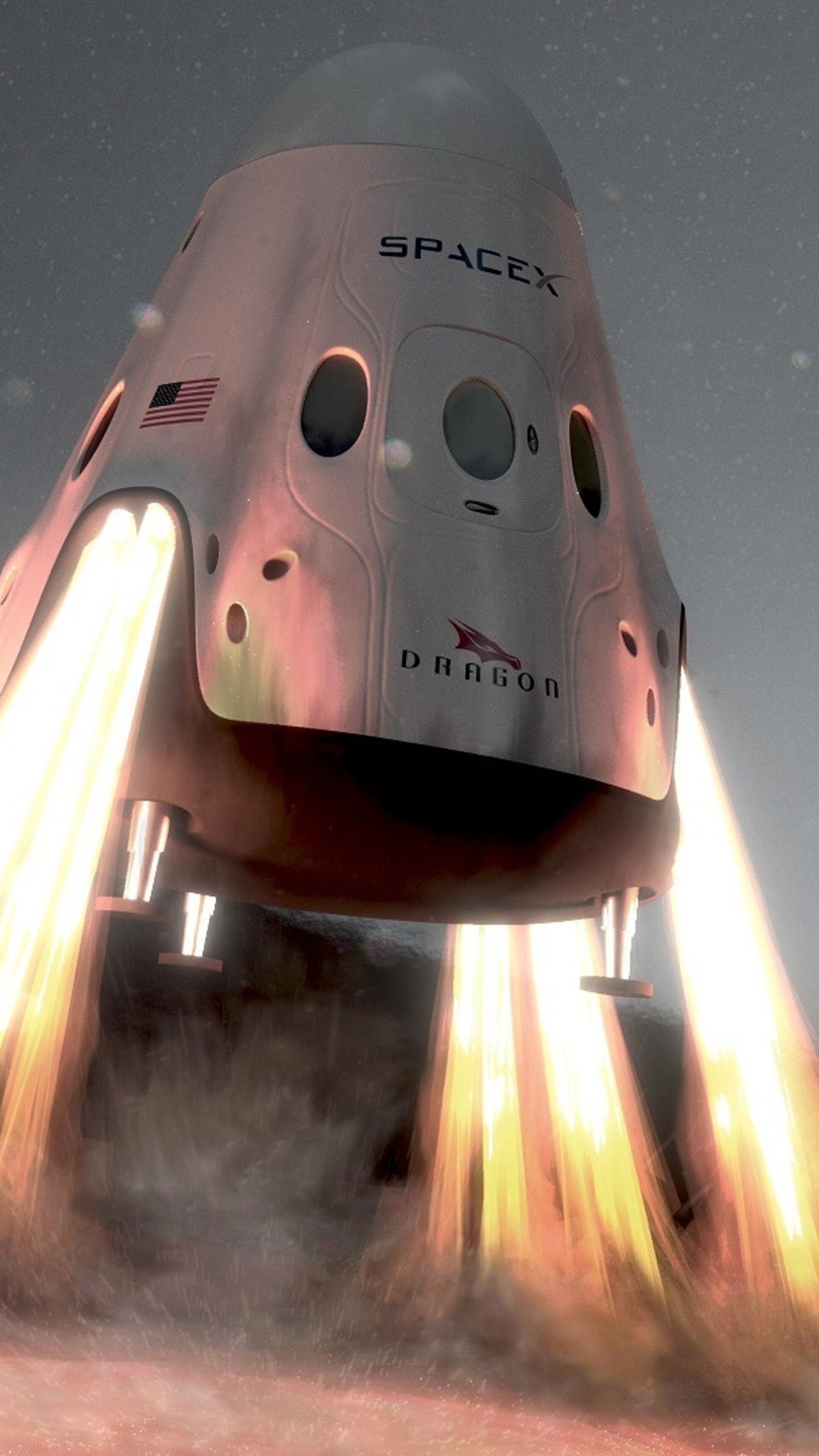 Dragon Capsule, Spaceship Wallpaper, 2160x3840 4K Phone
