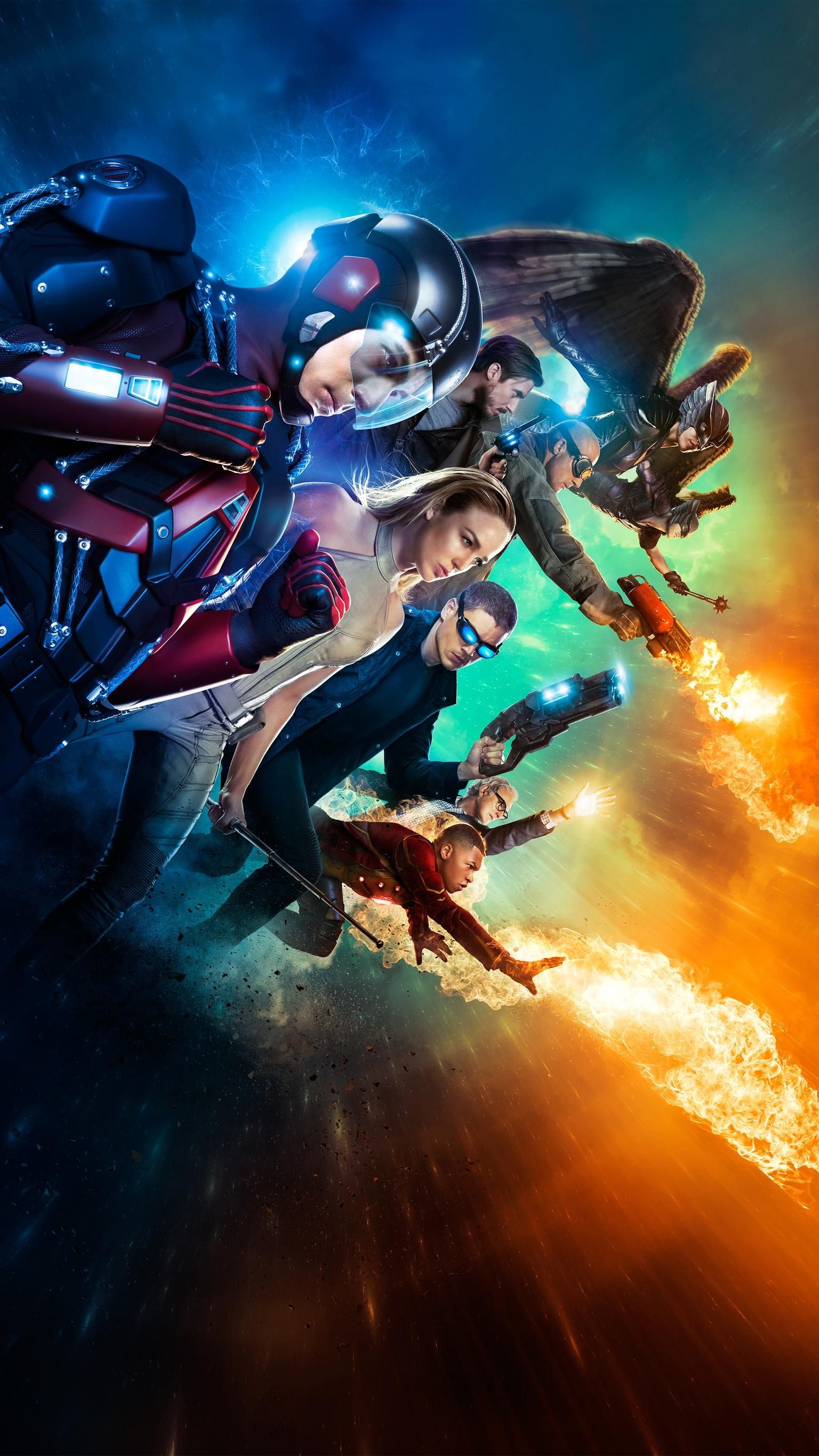 DC's Legends, Flash hero, Time-travel legends, TV show, 1540x2740 HD Phone