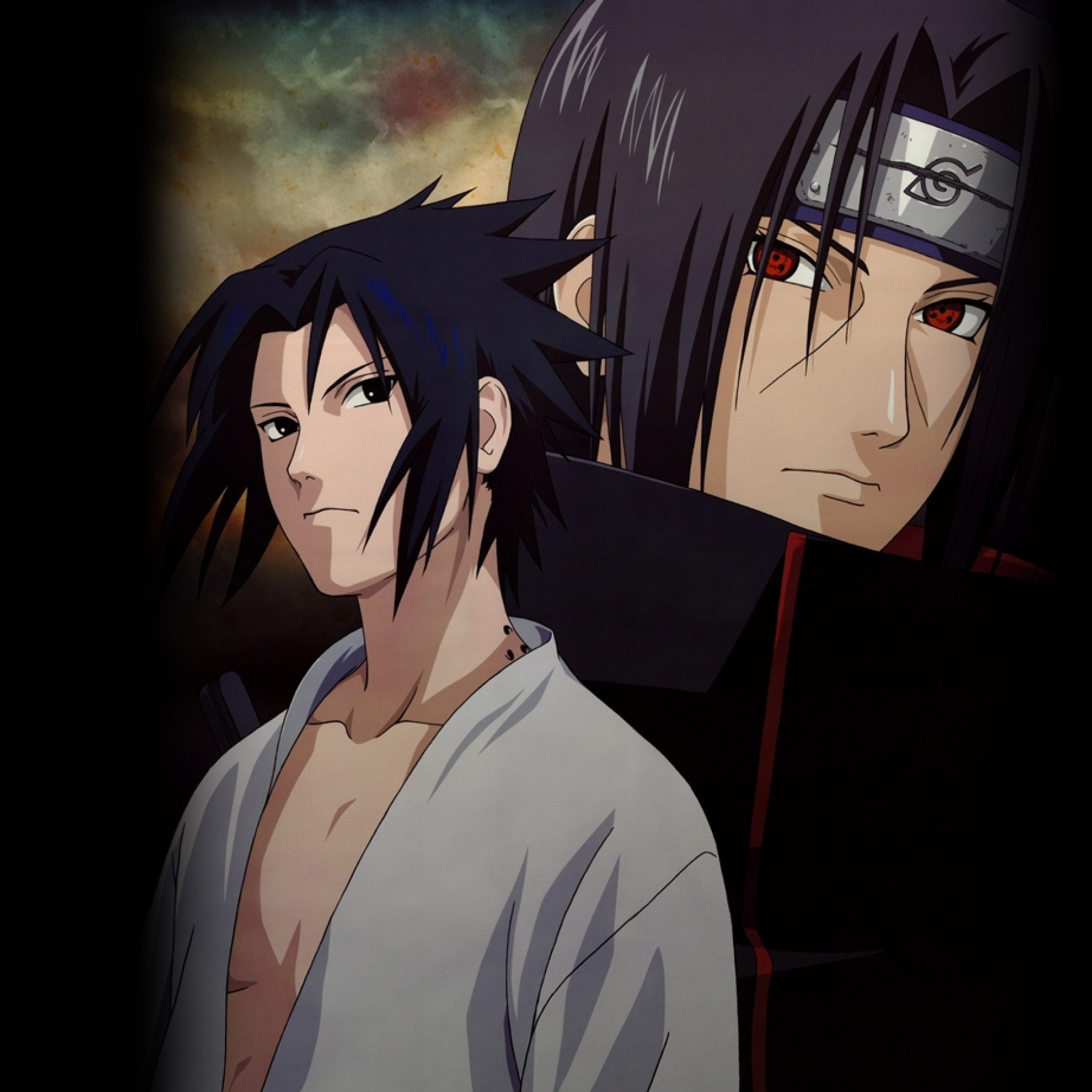 Itachi Uchiha, Sasuke Uchiha, Sharingan eyes, Akatsuki cloak, HD Phone wallpaper
