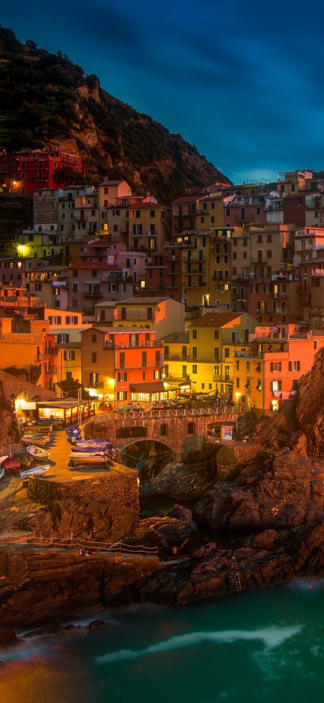 Manarola, Italy, Serene town, Captivating charm, 1080x2340 HD Phone