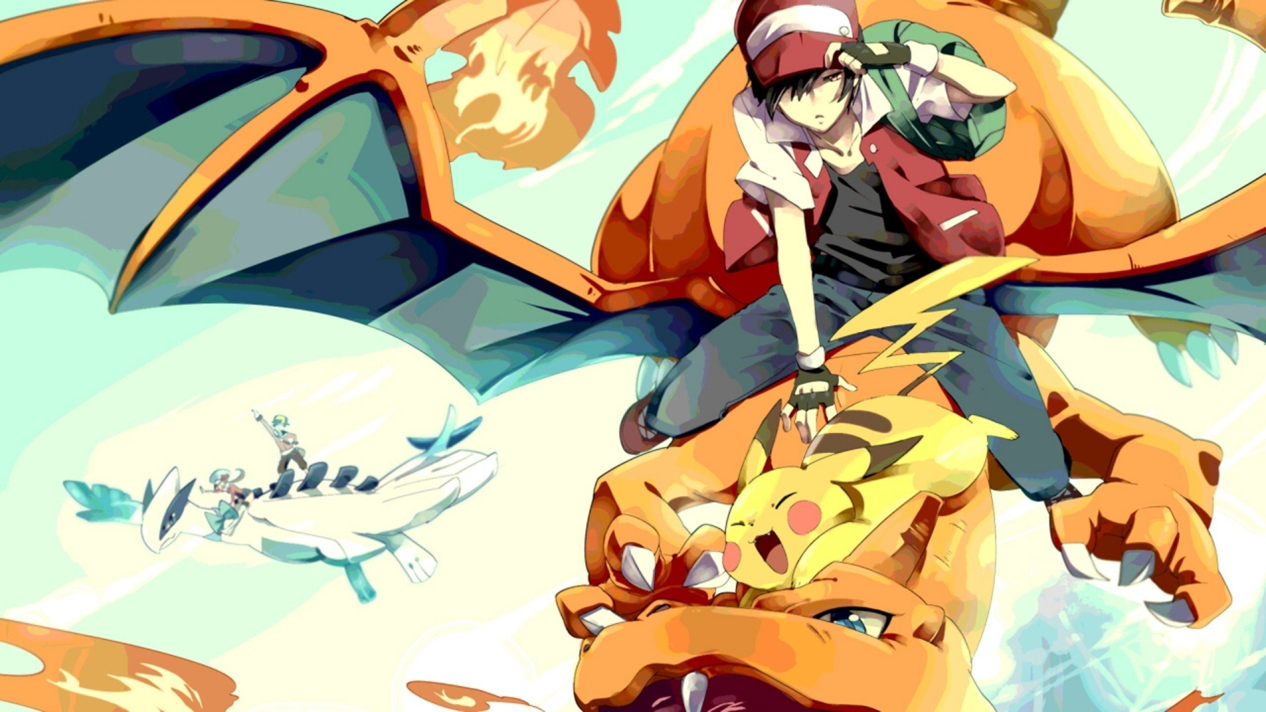 Pokemon Red, Silver Crystal, Charizard, 2560x1440 HD Desktop