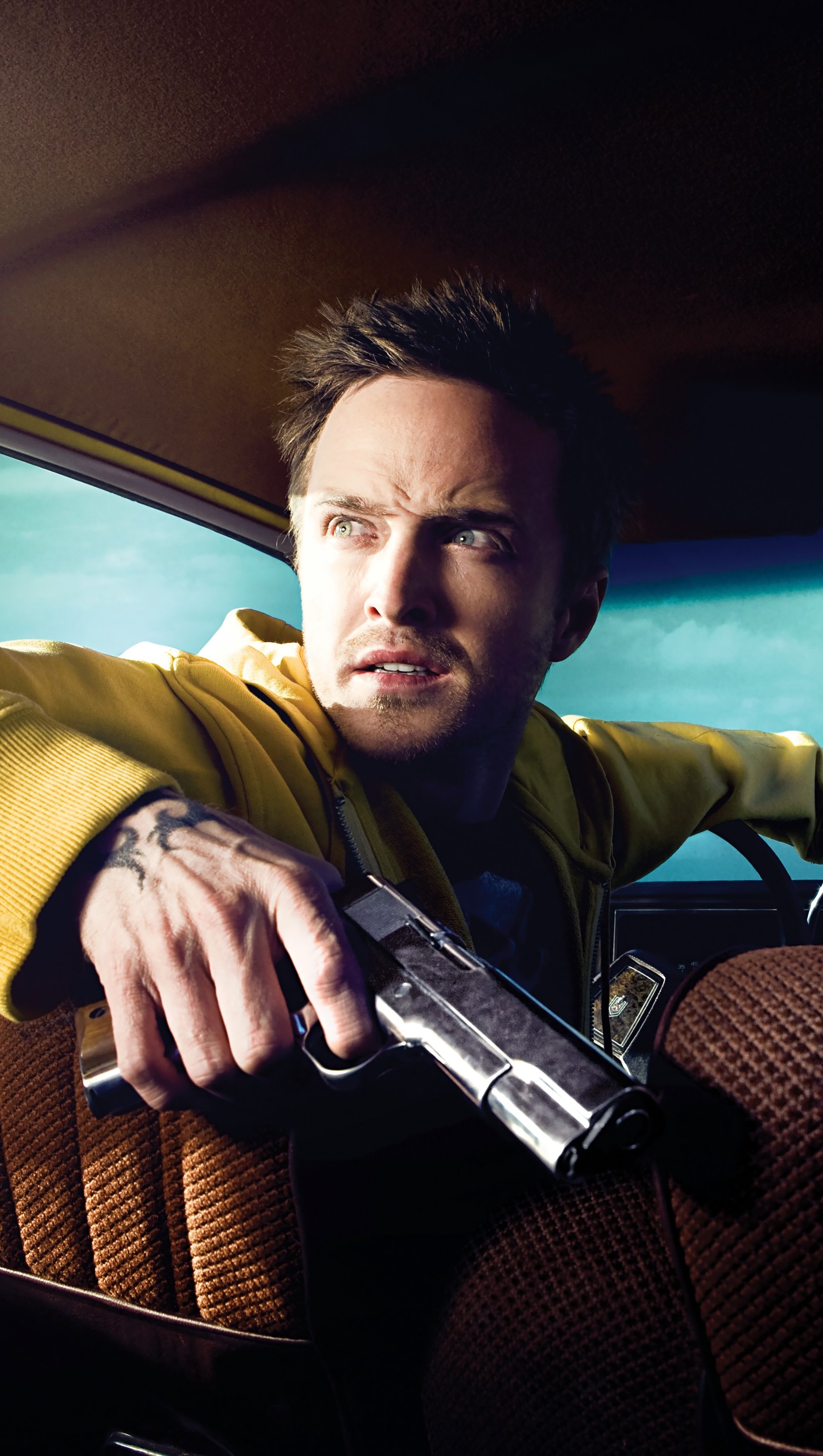 Jesse Pinkman, Aaron Paul, semi-automatic pistol, HD Phone wallpaper