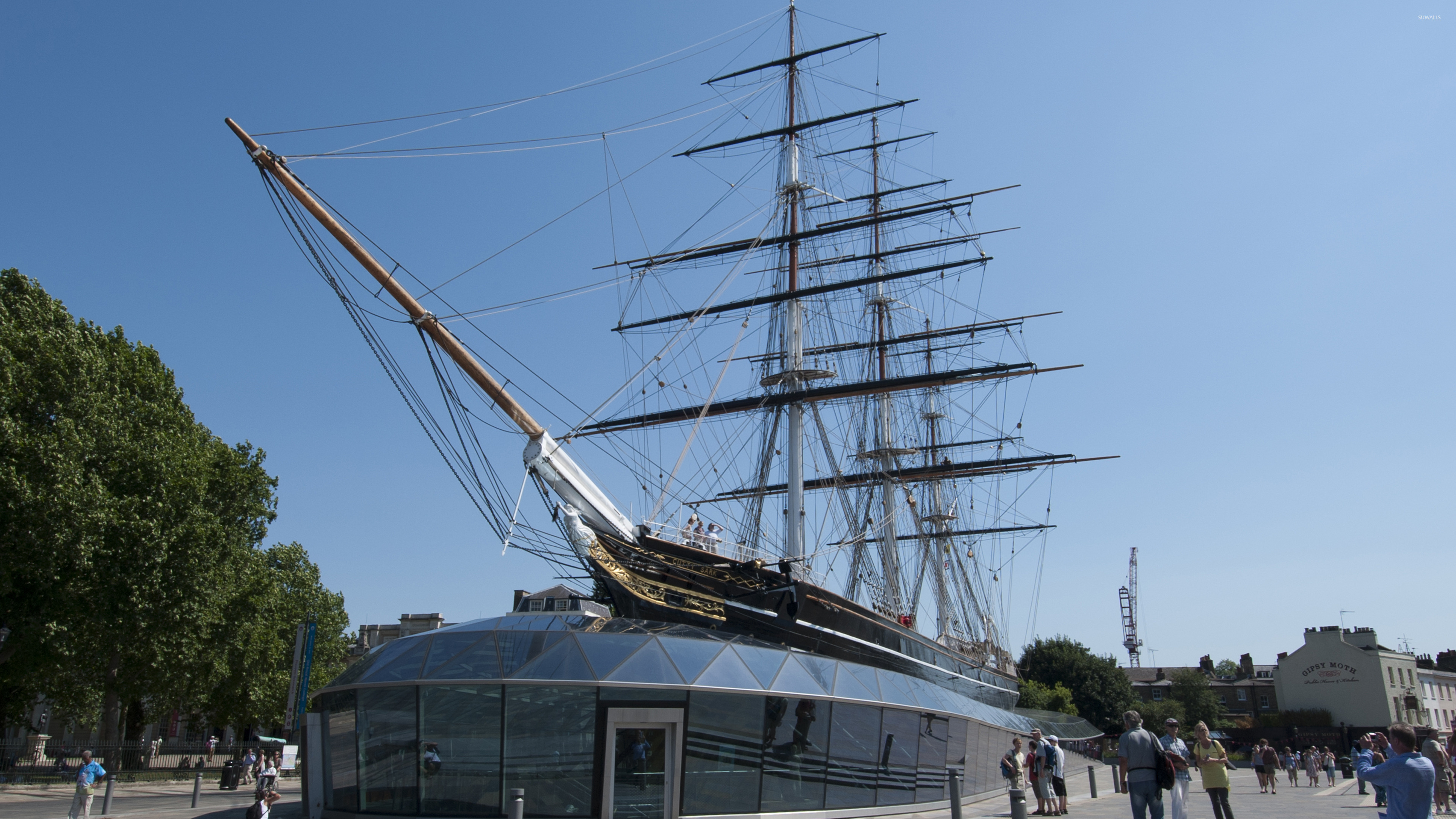 Historic sailing ship, Cutty Sark, Nautical-themed wallpaper, Classic maritime beauty, 3840x2160 4K Desktop