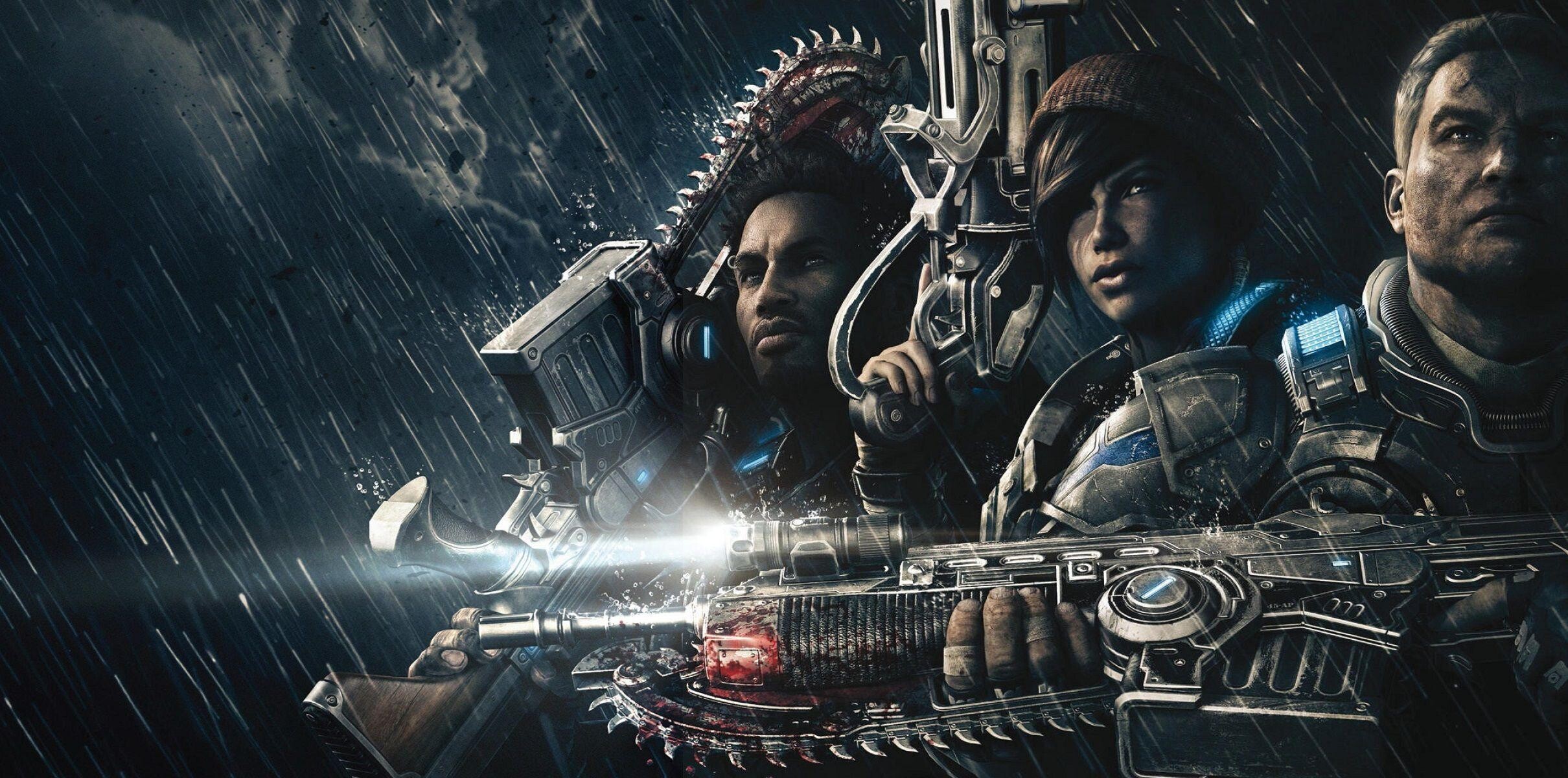 Lancer, Gears of War Wallpaper, 2420x1200 Dual Screen Desktop