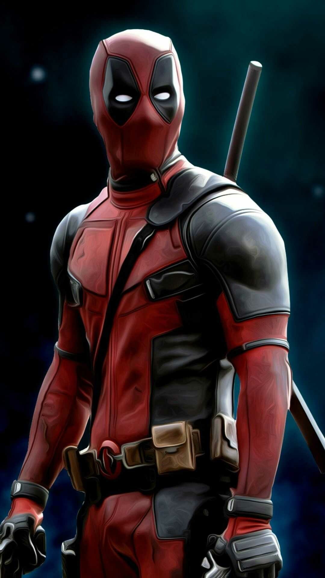 Deadpool, Iconic wallpaper, Merc with a Mouth, Signature red suit, 1080x1920 Full HD Phone