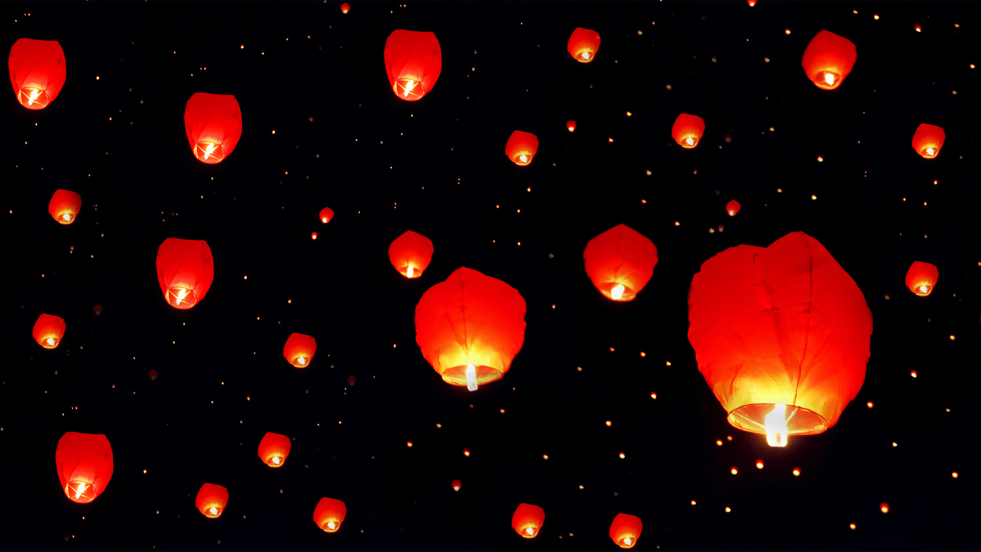 Lantern festival, Kongming light, Vibrant celebration, Captivating wallpaper, 1920x1080 Full HD Desktop