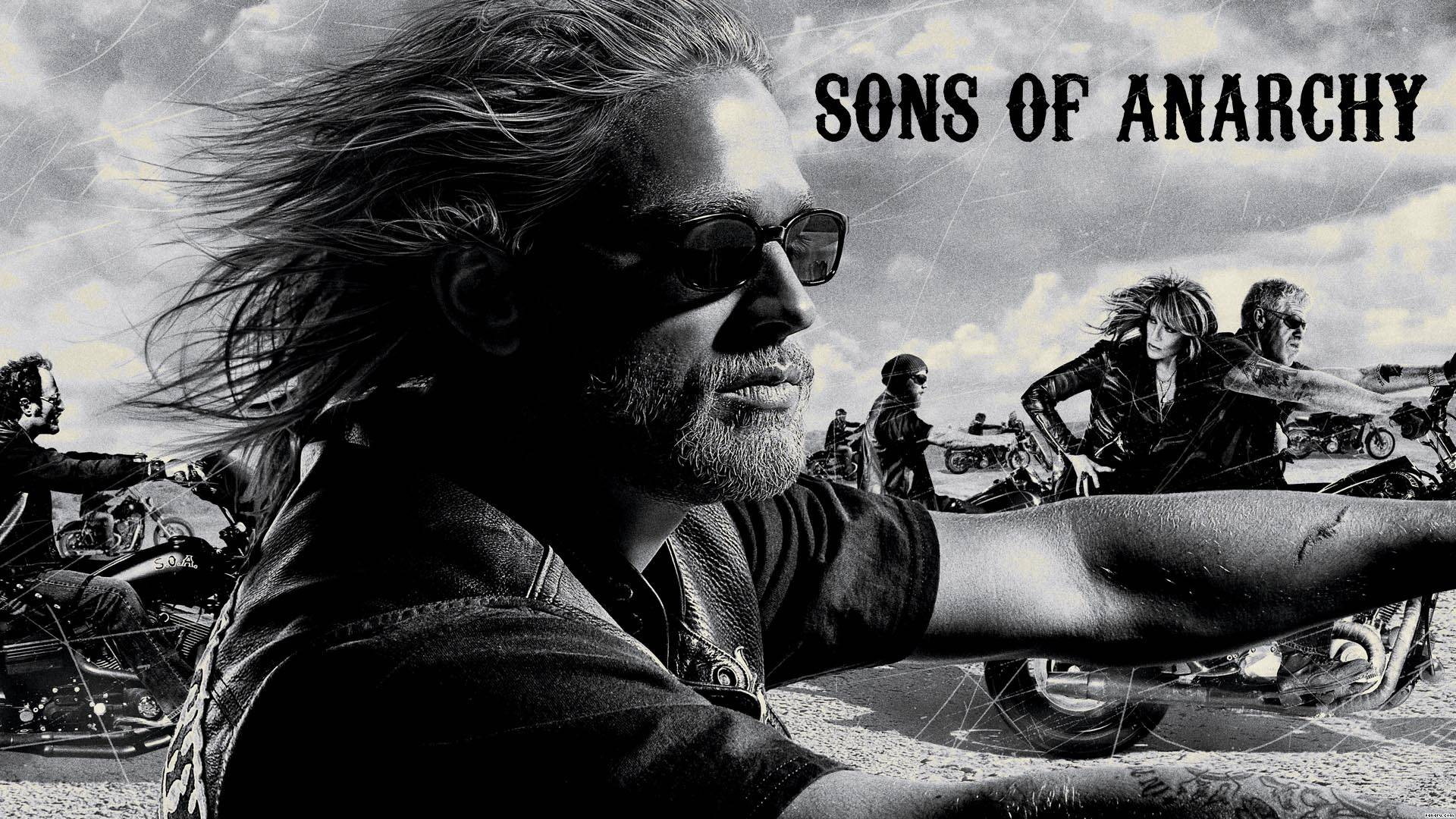 Jax Teller, Sons of Anarchy title, Gemma Teller Morrow, Clay Morrow, SAMCRO motorcycle convoy, Full HD Desktop wallpaper