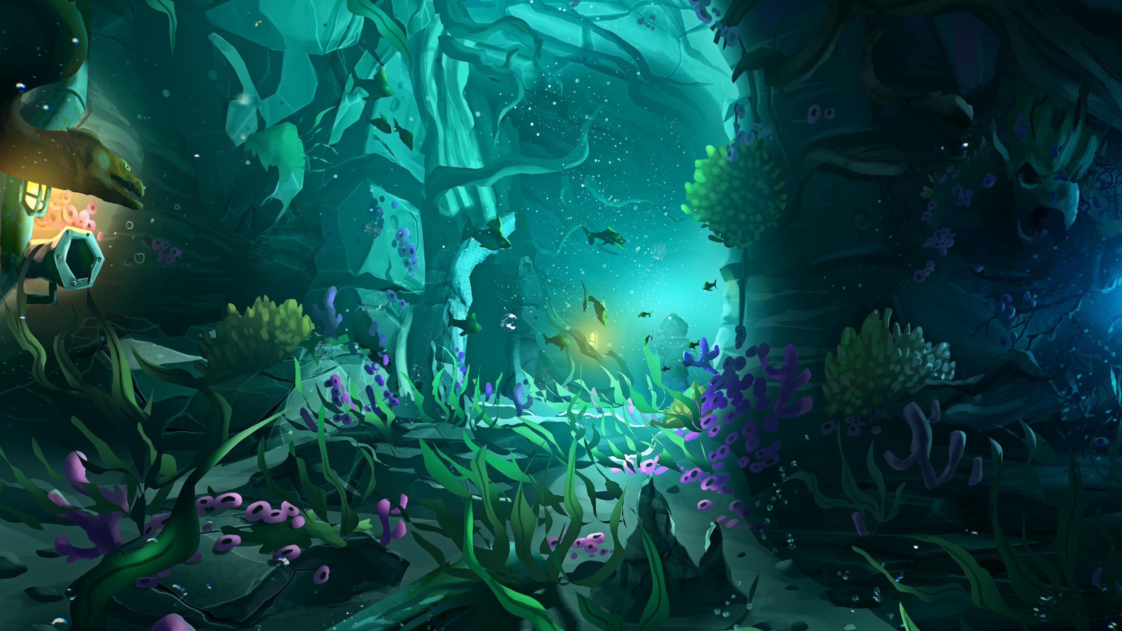 Submerged challenges, Artistic concept, CGSociety creation, Gaming inspiration, 3840x2160 4K Desktop