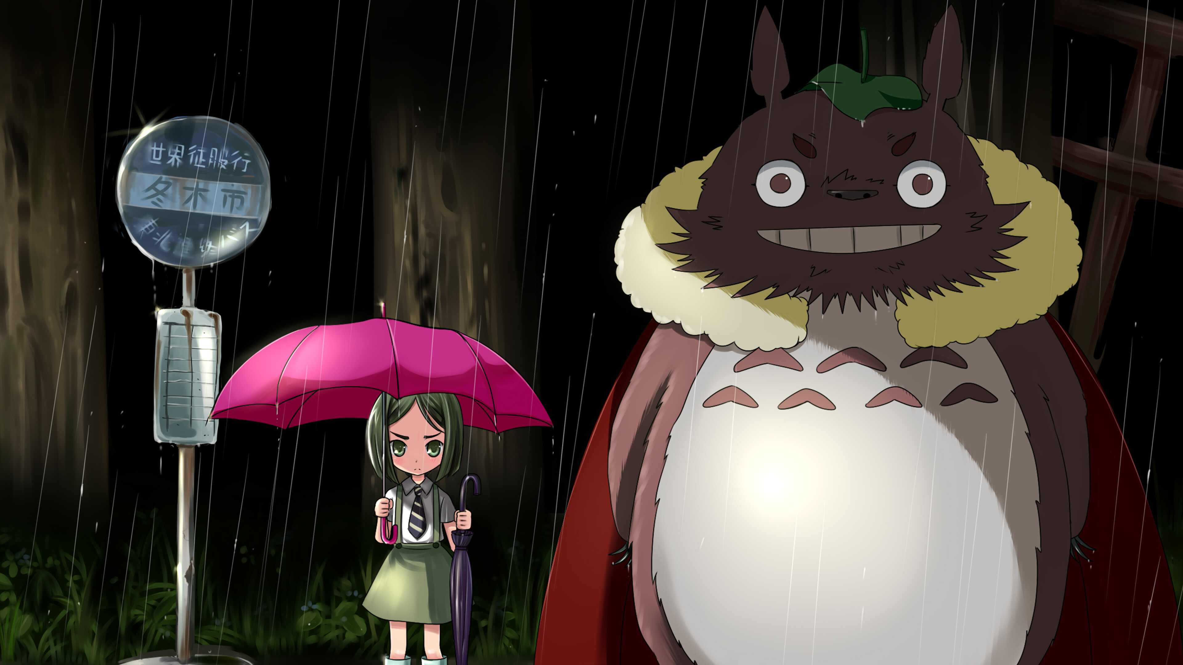 Satsuki and Totoro, My Neighbor Totoro Wallpaper, 3840x2160 4K Desktop