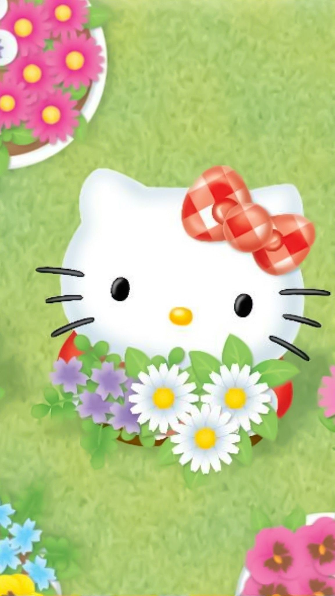 Flowers, Hello Kitty Spring Wallpaper, 1160x2050 HD Phone