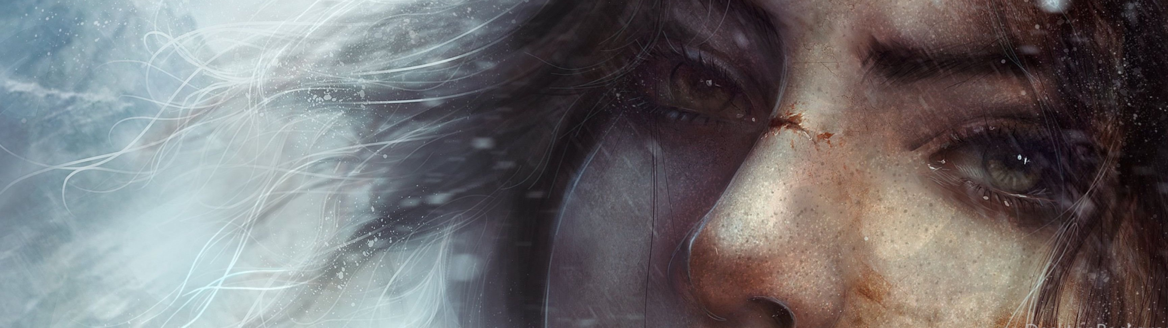 Tomb Raider dual screen wallpapers, Lara Croft, Game art, 3840x1080 Dual Screen Desktop
