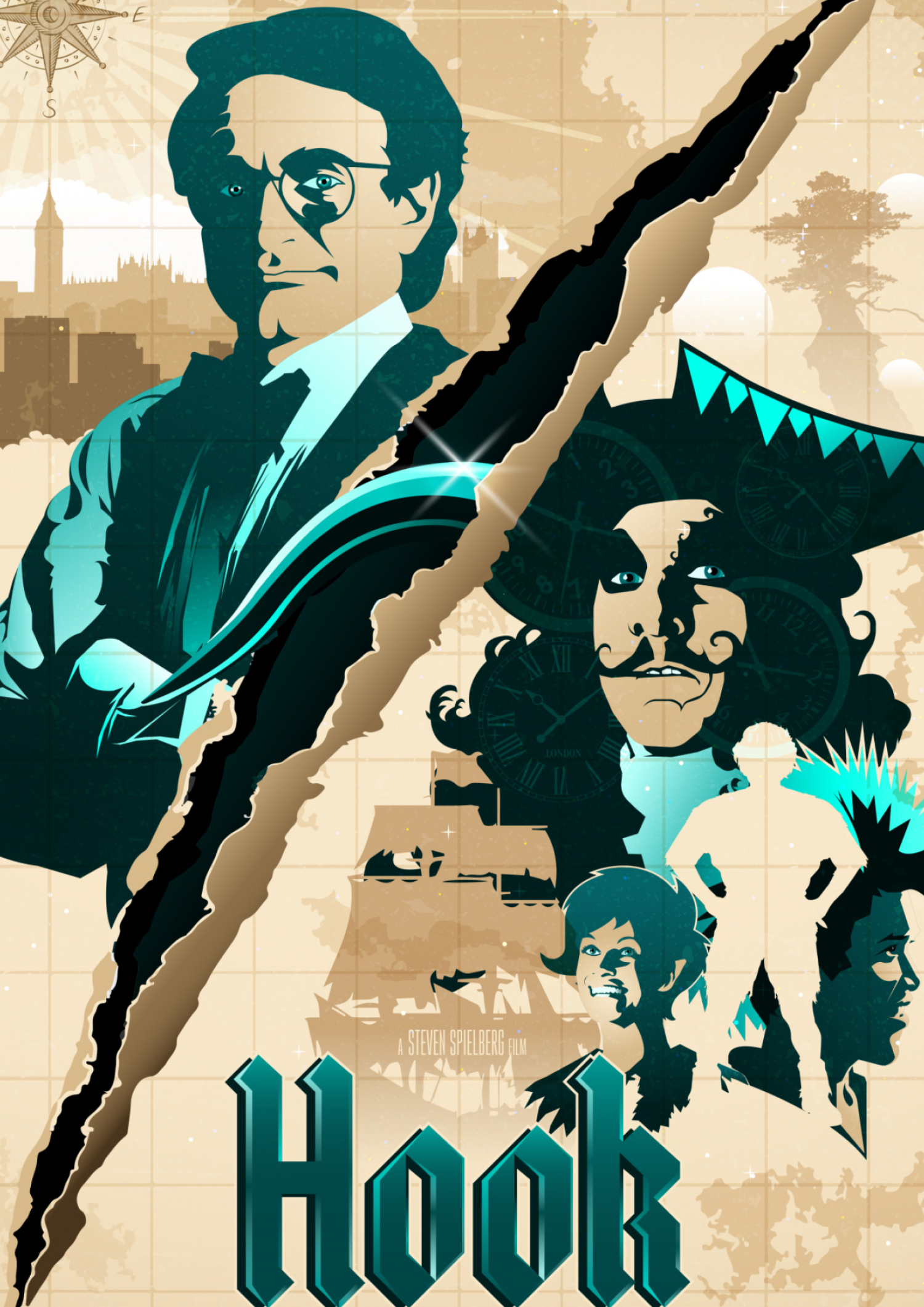 Hook, Artistic tribute, PosterSpy showcase, Nostalgic celebration, 1500x2130 HD Phone