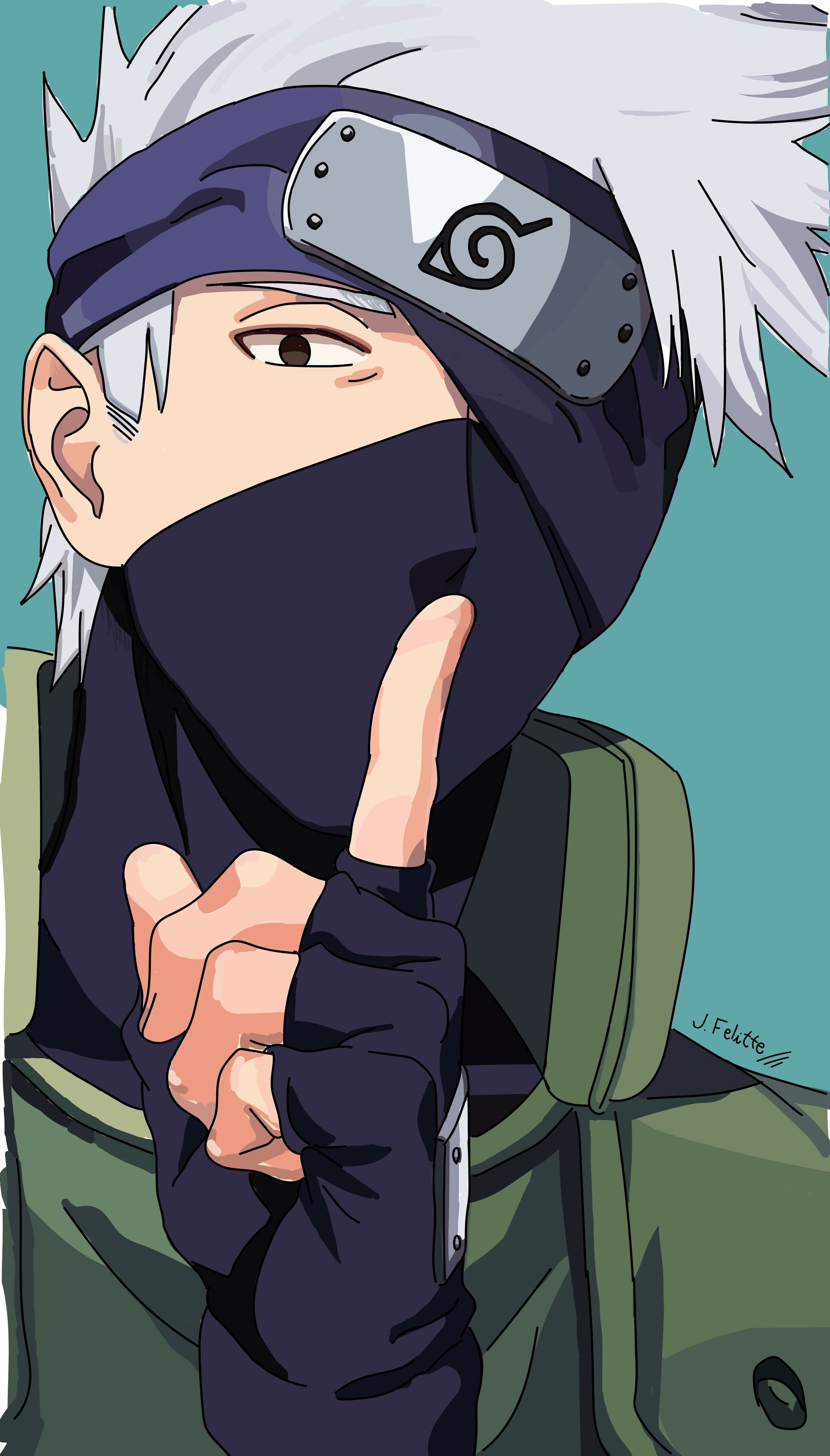 Kakashi anime, Jlia Felitte, Hatake Kakashi, 1920x3370 HD Phone