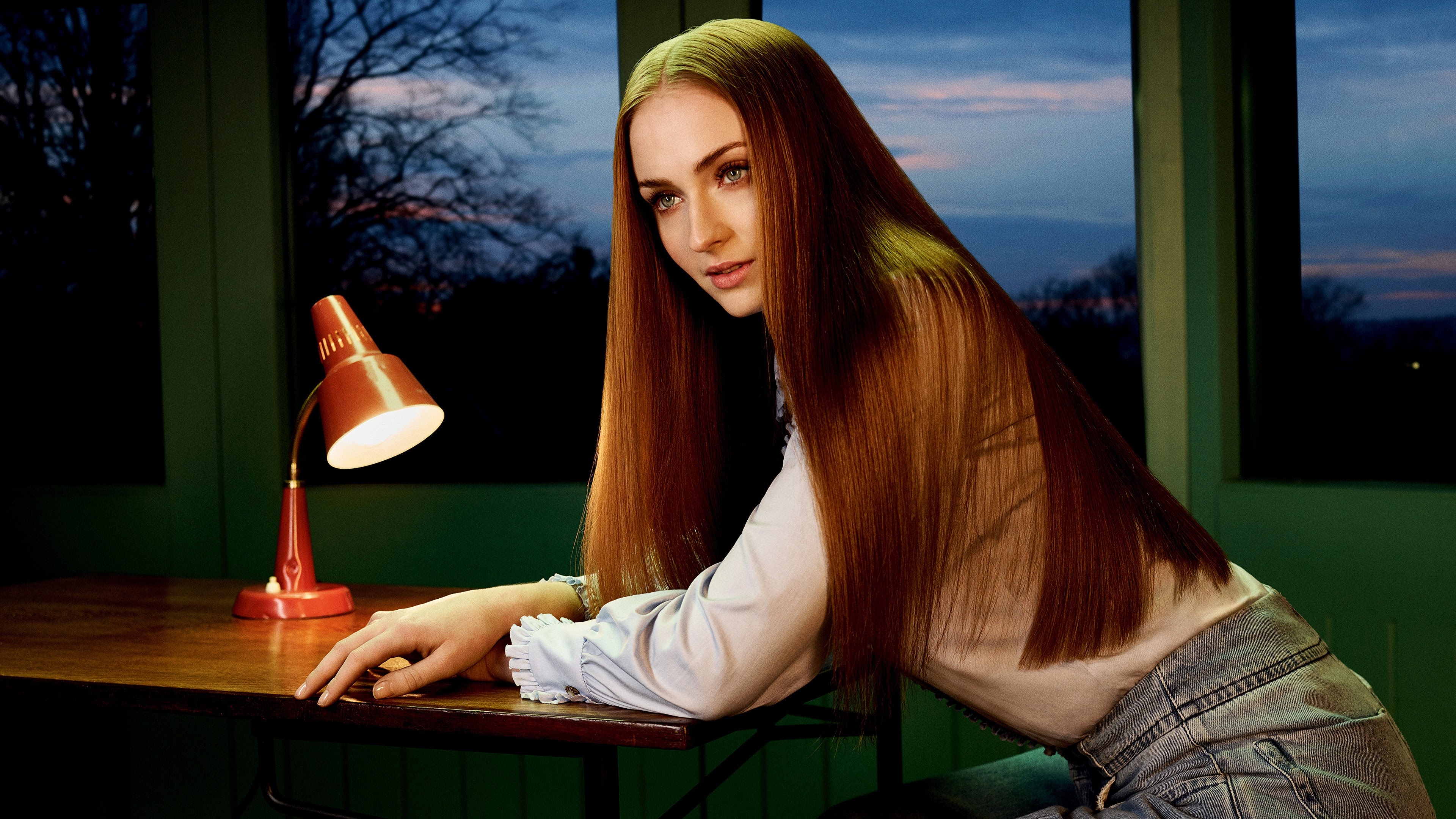 Sophie Turner, Redhead, 4K Wallpaper, 3840x2160 4K Desktop