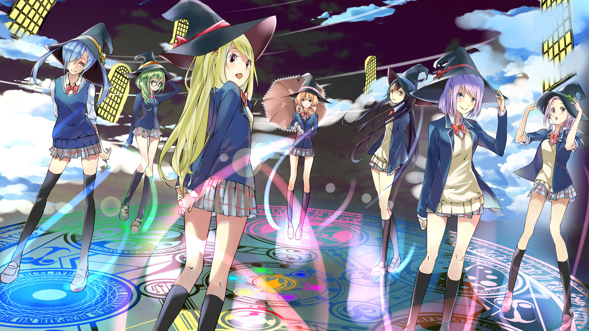 Yamada-kun and the Seven Witches, Magical adventures, Friendship bonds, Anime fanart, 1920x1080 Full HD Desktop