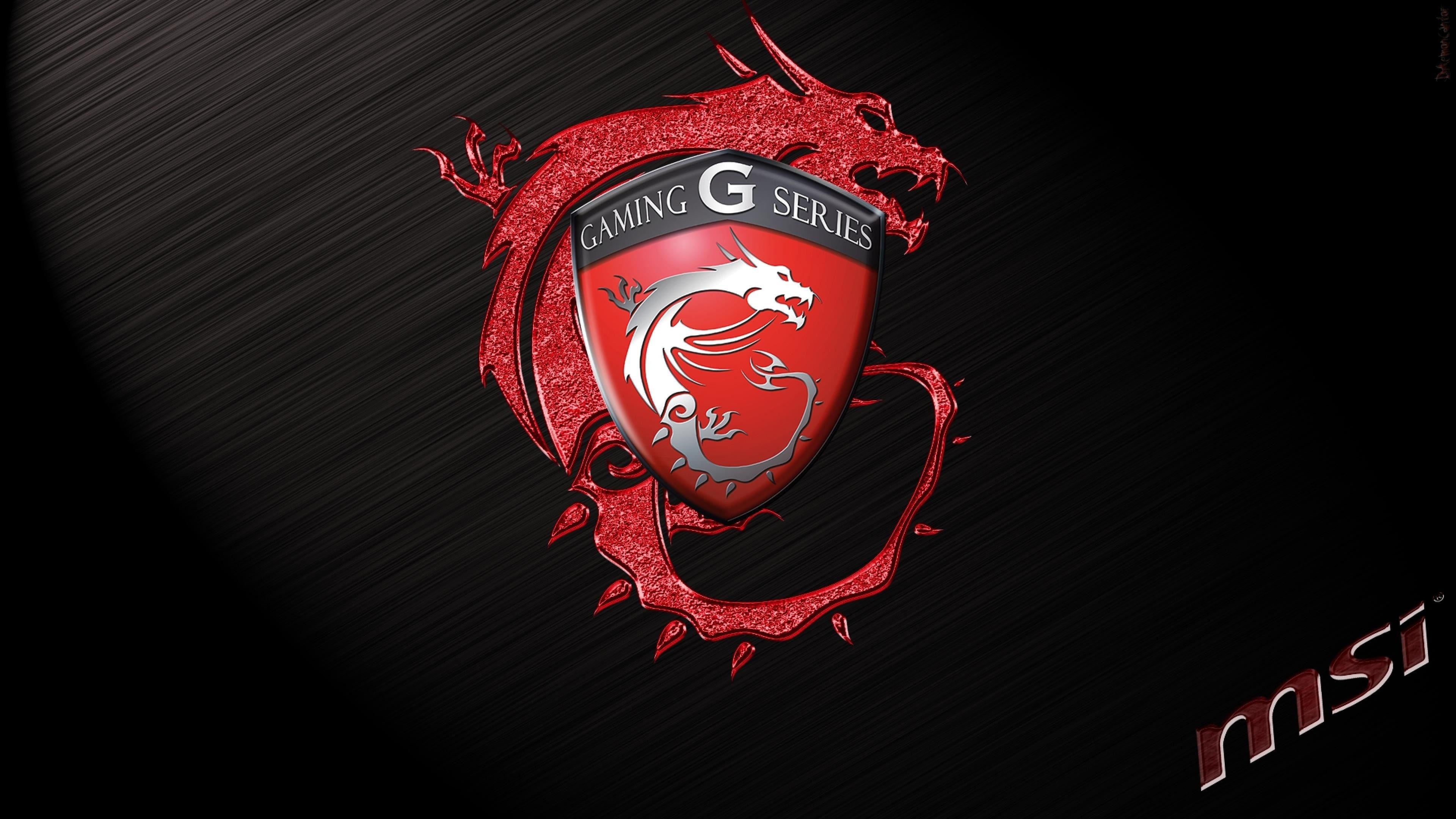 MSI Gaming Series emblem, red metallic dragon, MSI logo, 4K Desktop wallpaper