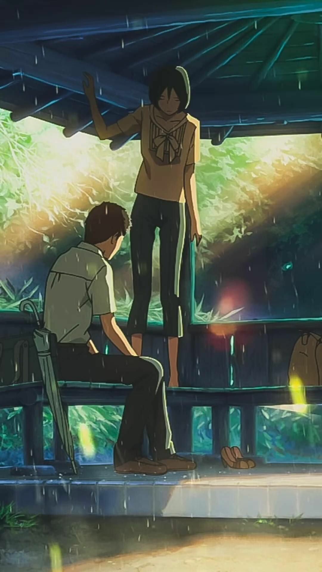 The Garden of Words, Anime wallpaper, 4K resolution, Mesmerizing visuals, 1080x1920 Full HD Phone