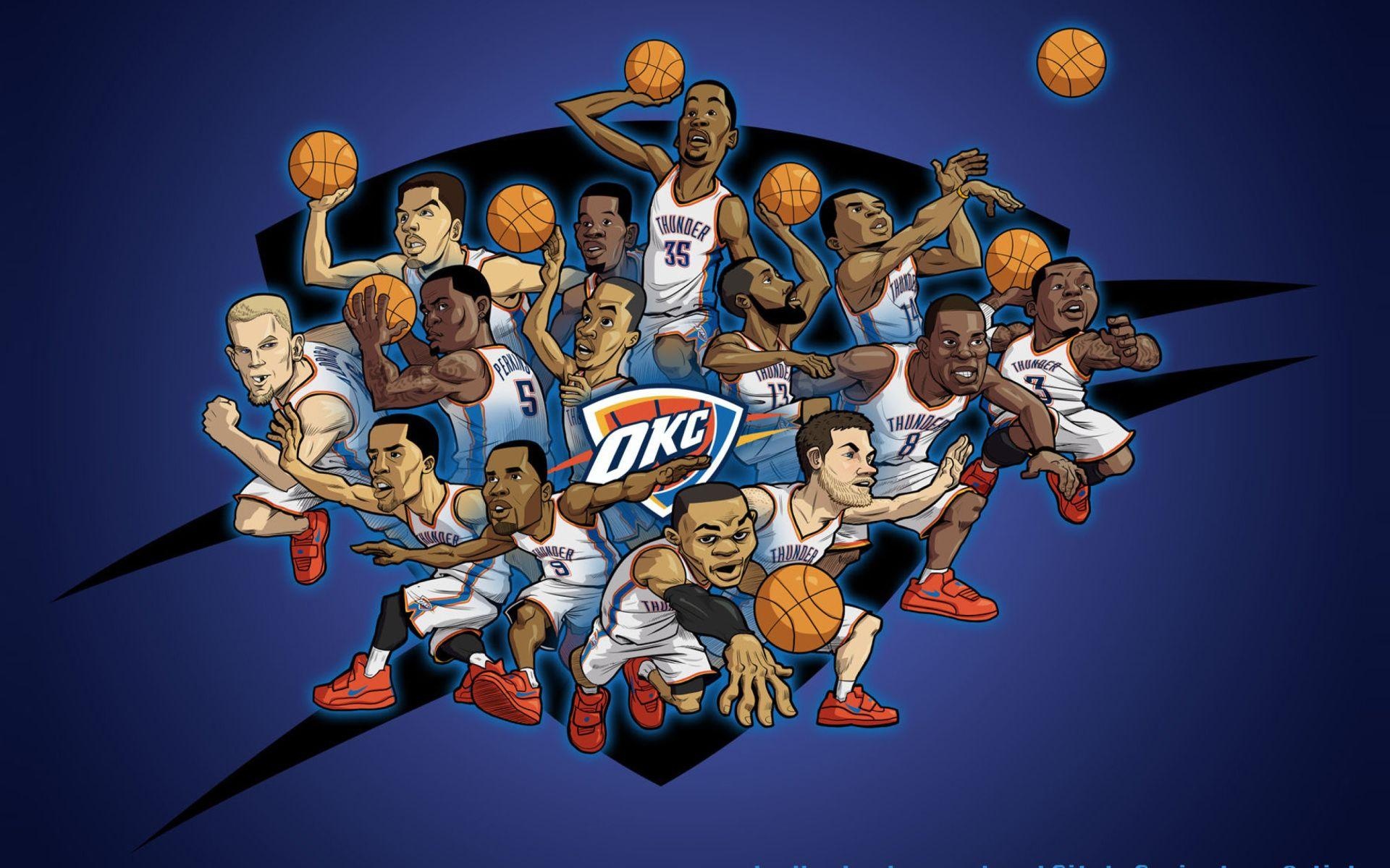 Caricature, Oklahoma City Thunder Wallpaper, 1920x1200 HD Desktop