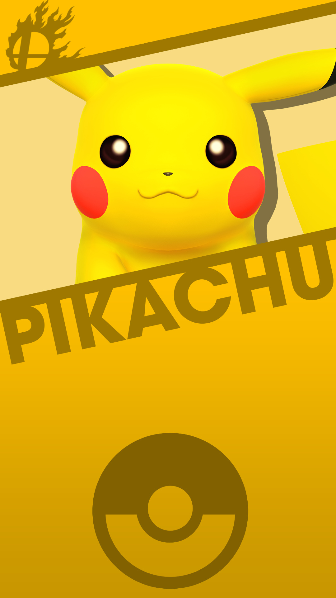 Pikachu, PIKACHU text, Super Smash Bros logo, Full HD Phone wallpaper
