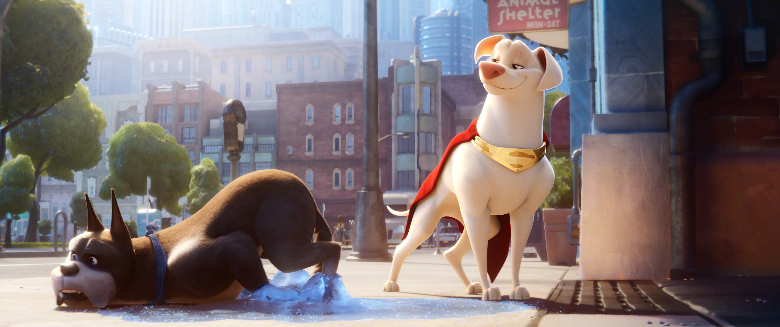 DC League of Super-Pets, Astonishing animation, Superhero animal squad, Action-packed, 2580x1080 Dual Screen Desktop