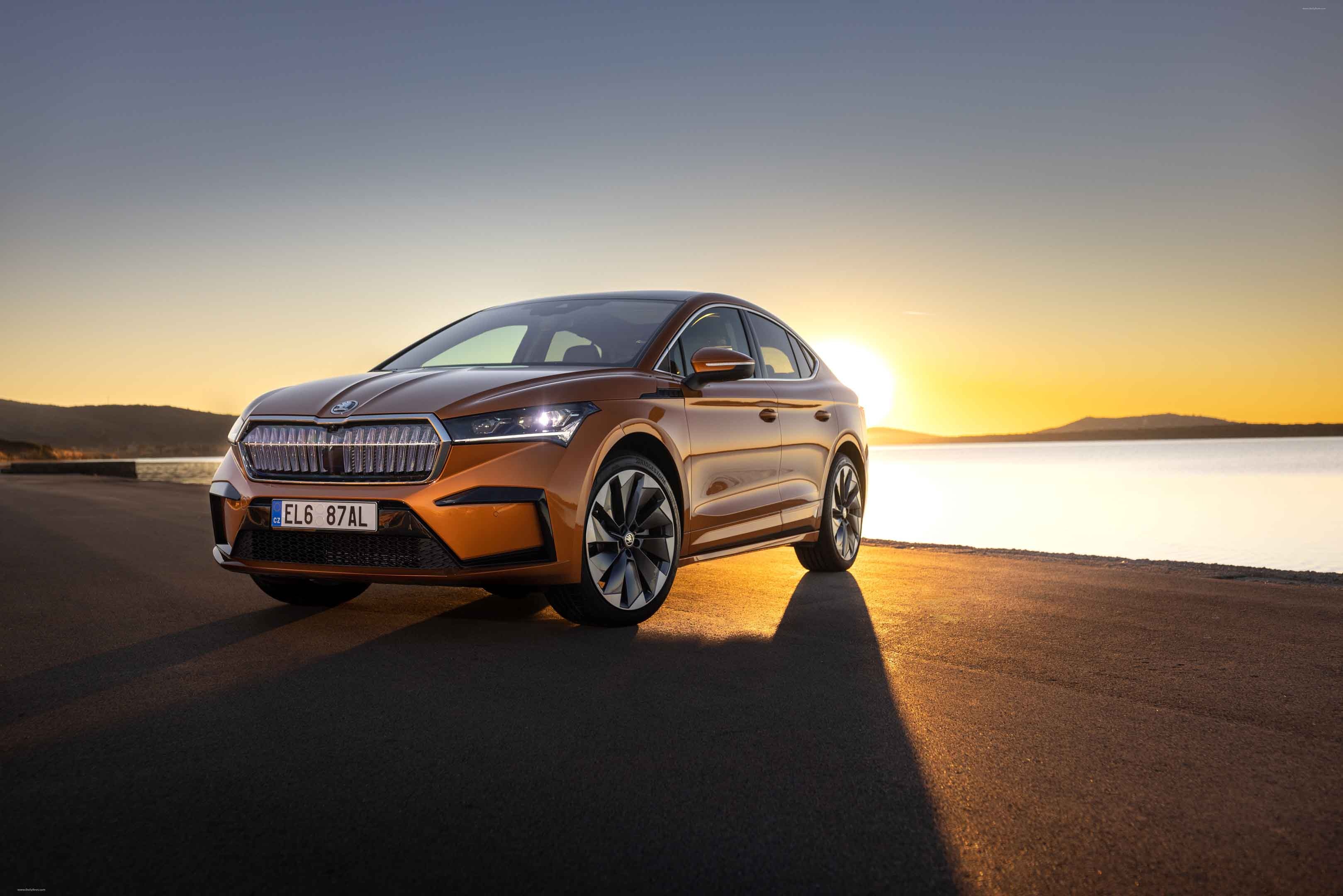 Skoda Enyaq, 2022 Coupe iv, Phoenix orange, Dailyrevs, 3240x2160 HD Desktop