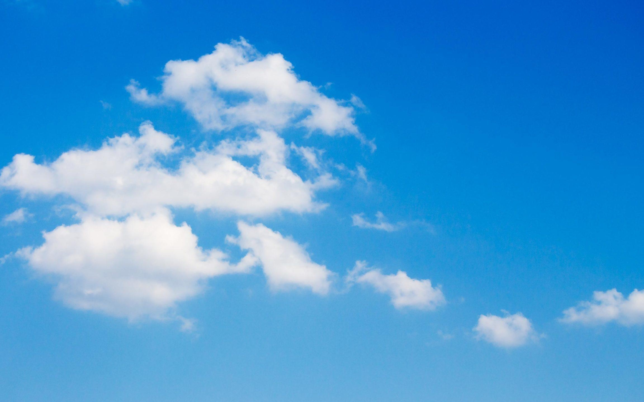 white cumulus clouds, clear blue sky, sunny daytime cloudscape, HD Desktop wallpaper