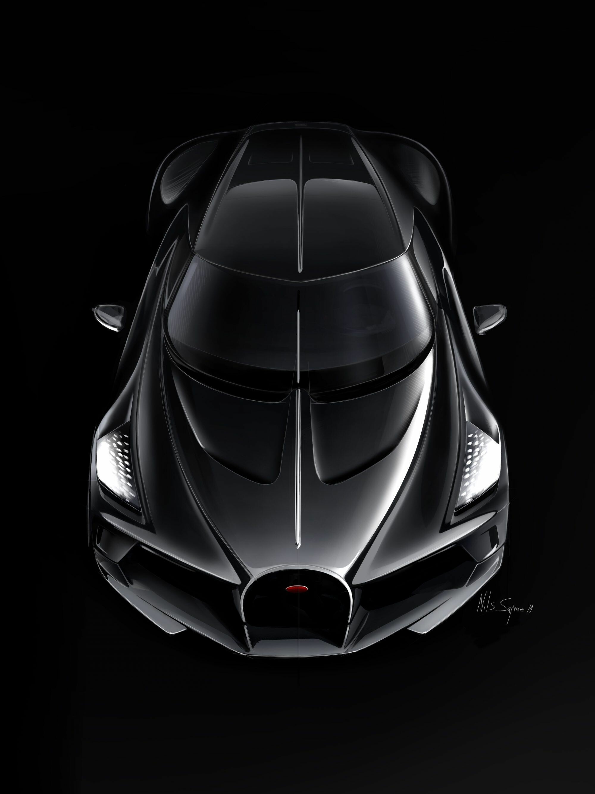 Bugatti La Voiture Noire, Classic car, 2000x2670 HD Phone