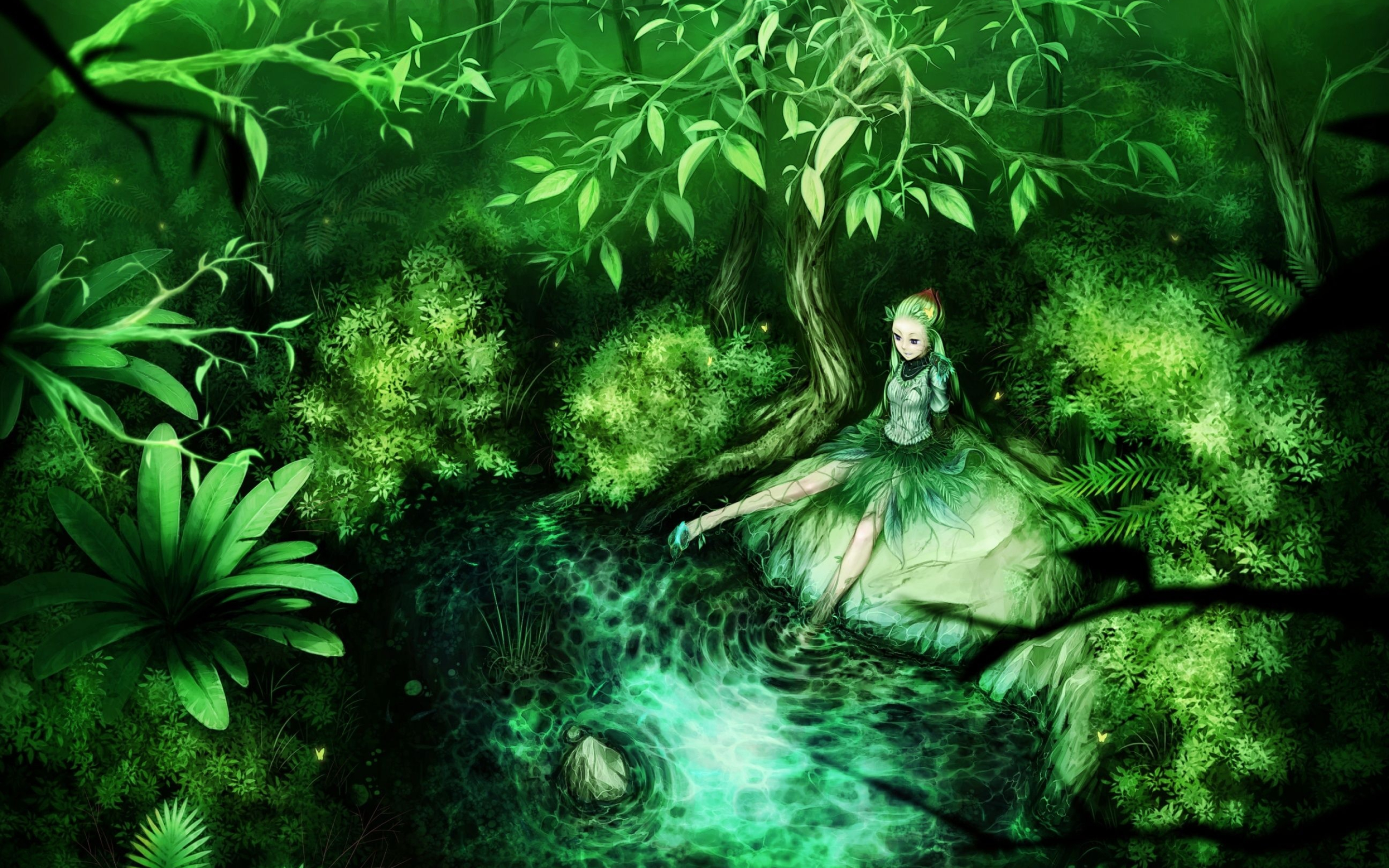 Green fairy wallpaper, HD desktop wallpaper, 4K Ultra HD TV wallpaper, Fairy fantasy posters, 2880x1800 HD Desktop