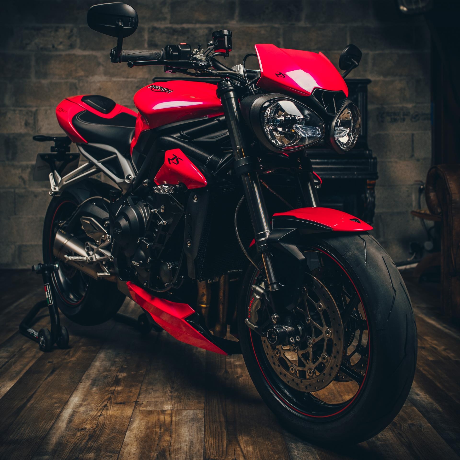 Garage, Triumph Street Triple RS Wallpaper, 1920x1920 HD Phone