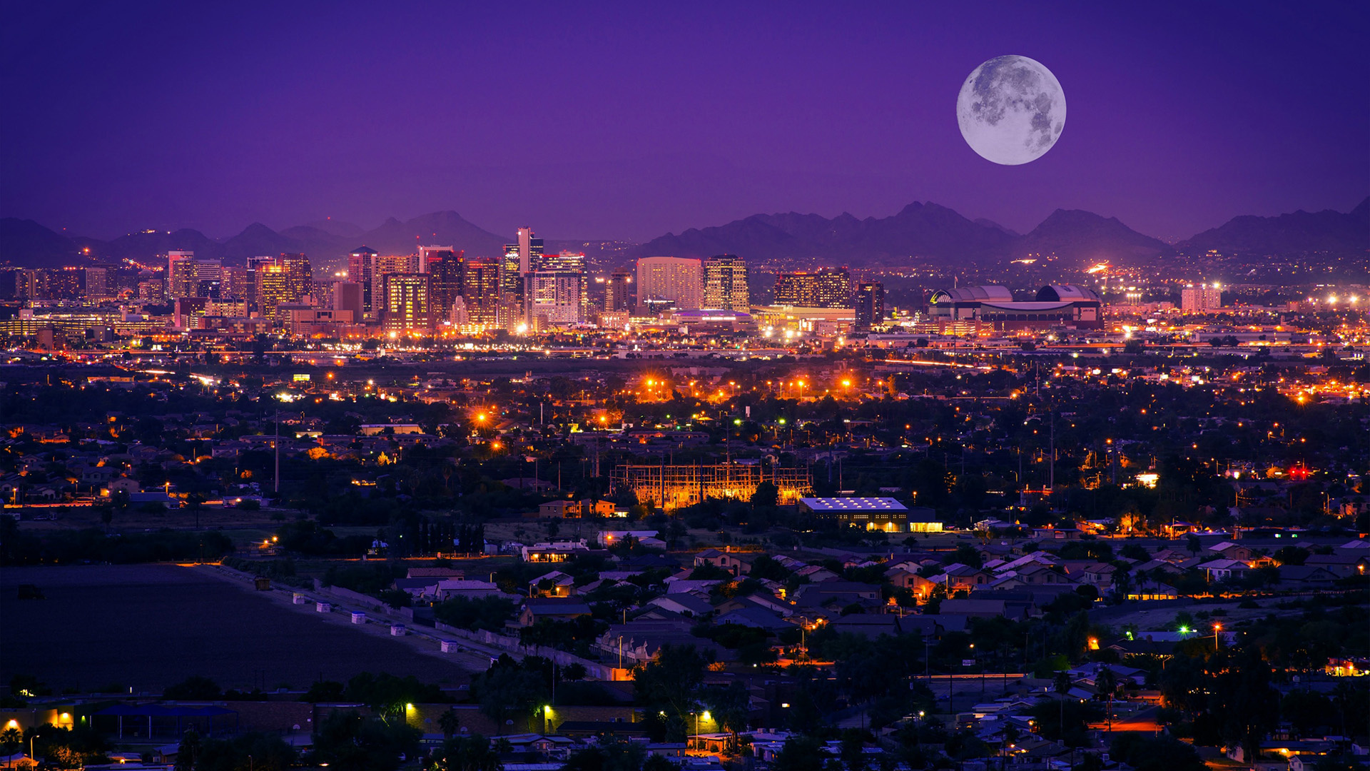 Phoenix Skyline, Arizona wallpapers, Stunning cityscapes, Desert landscape, 1920x1080 Full HD Desktop