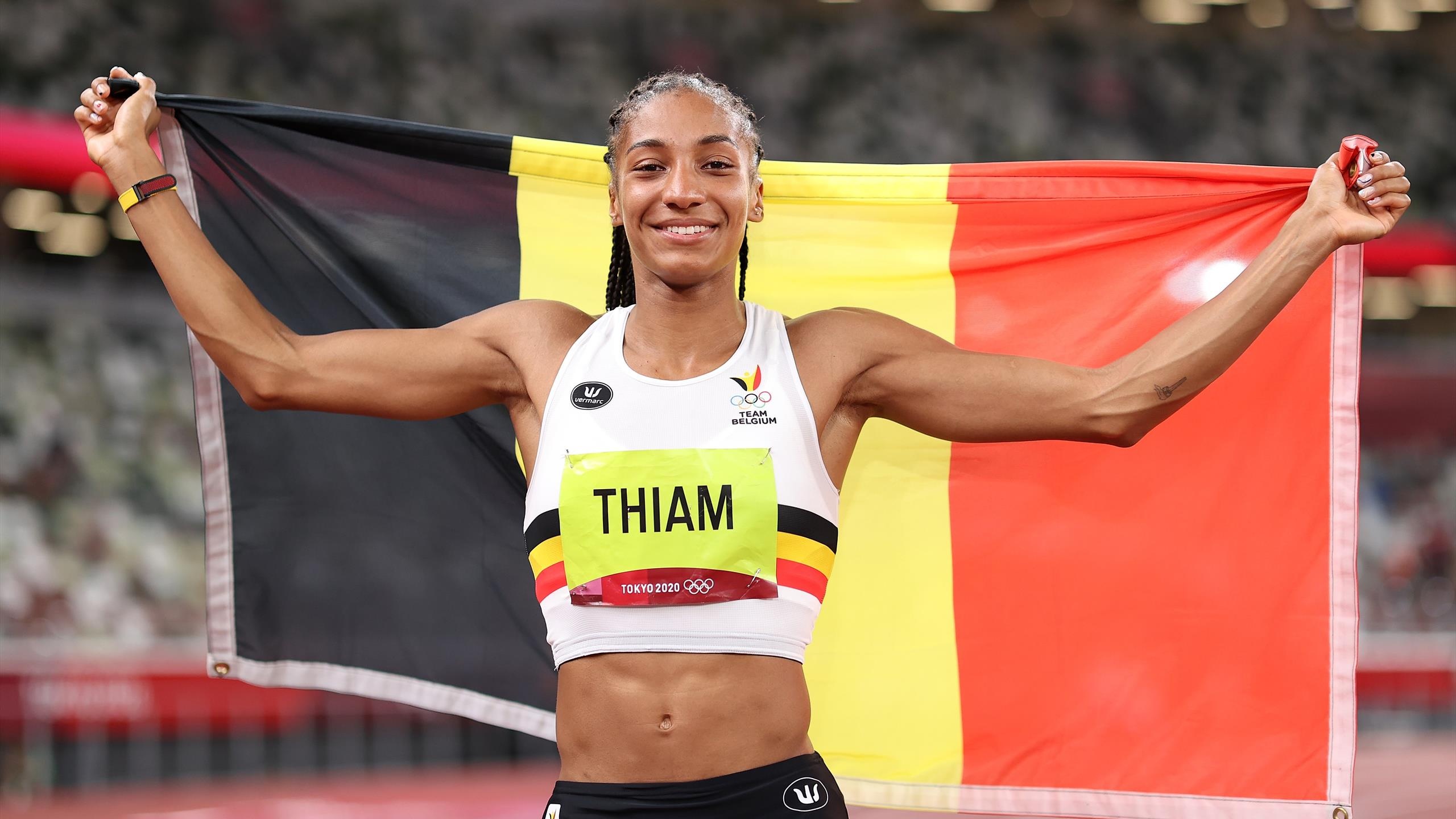Nafissatou Thiam, Olympic heptathlon, Title defense, US sports, 2560x1440 HD Desktop
