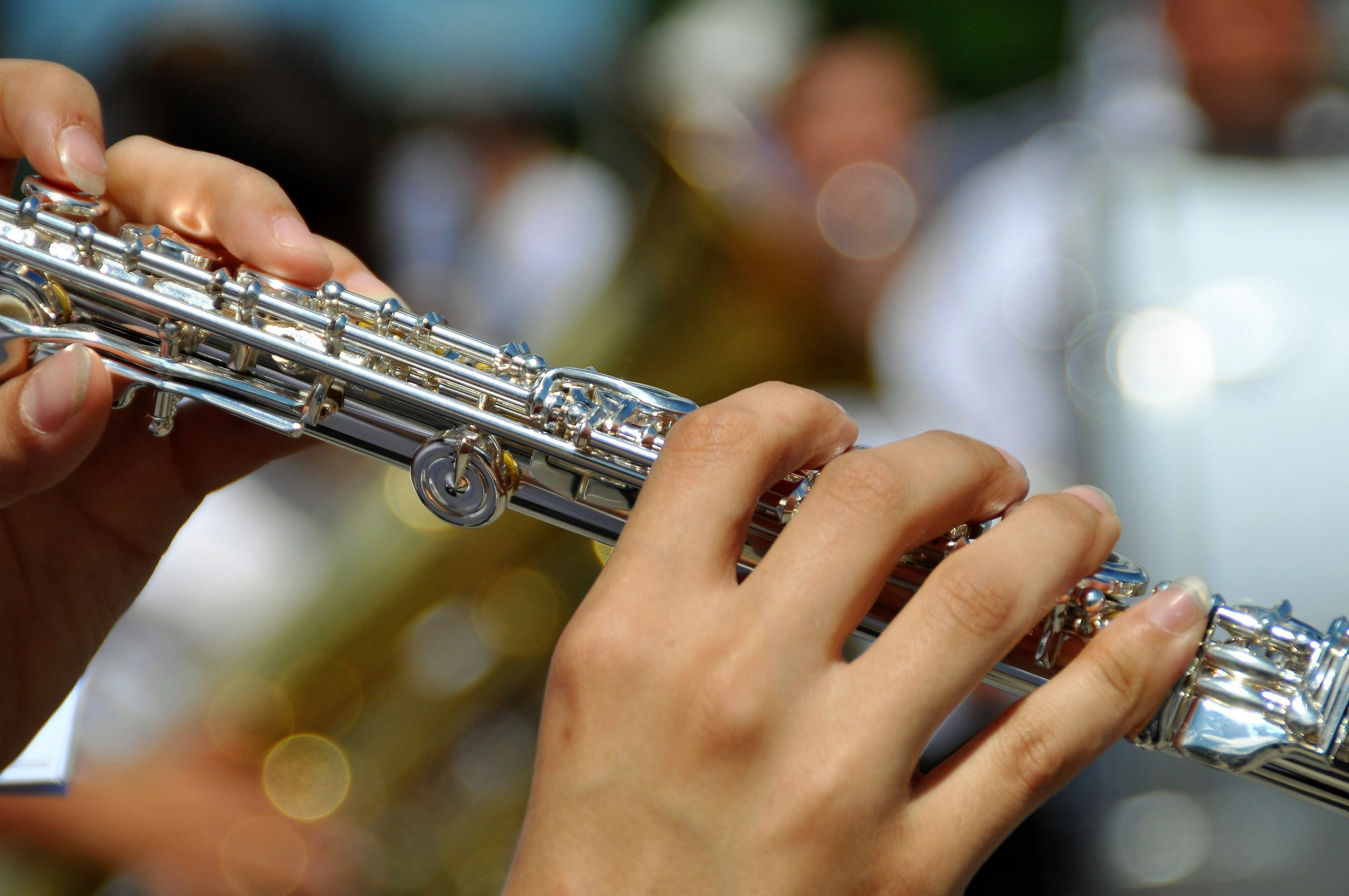 Flute, Hands playing, Music instrument, Public domain photo, 2710x1800 HD Desktop
