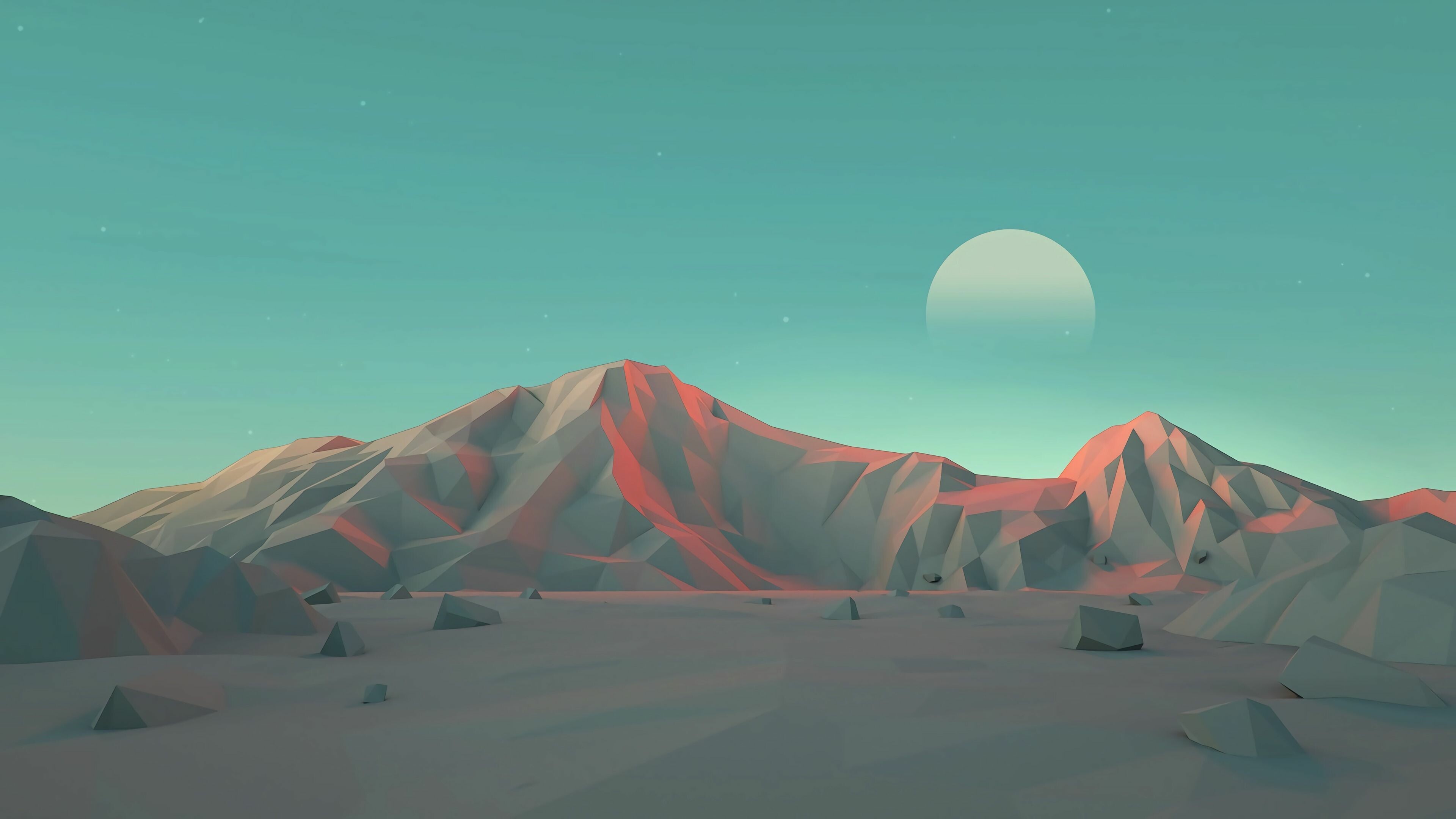 Minimalist desktop art, Desert scenery, 3840x2160 4K Desktop