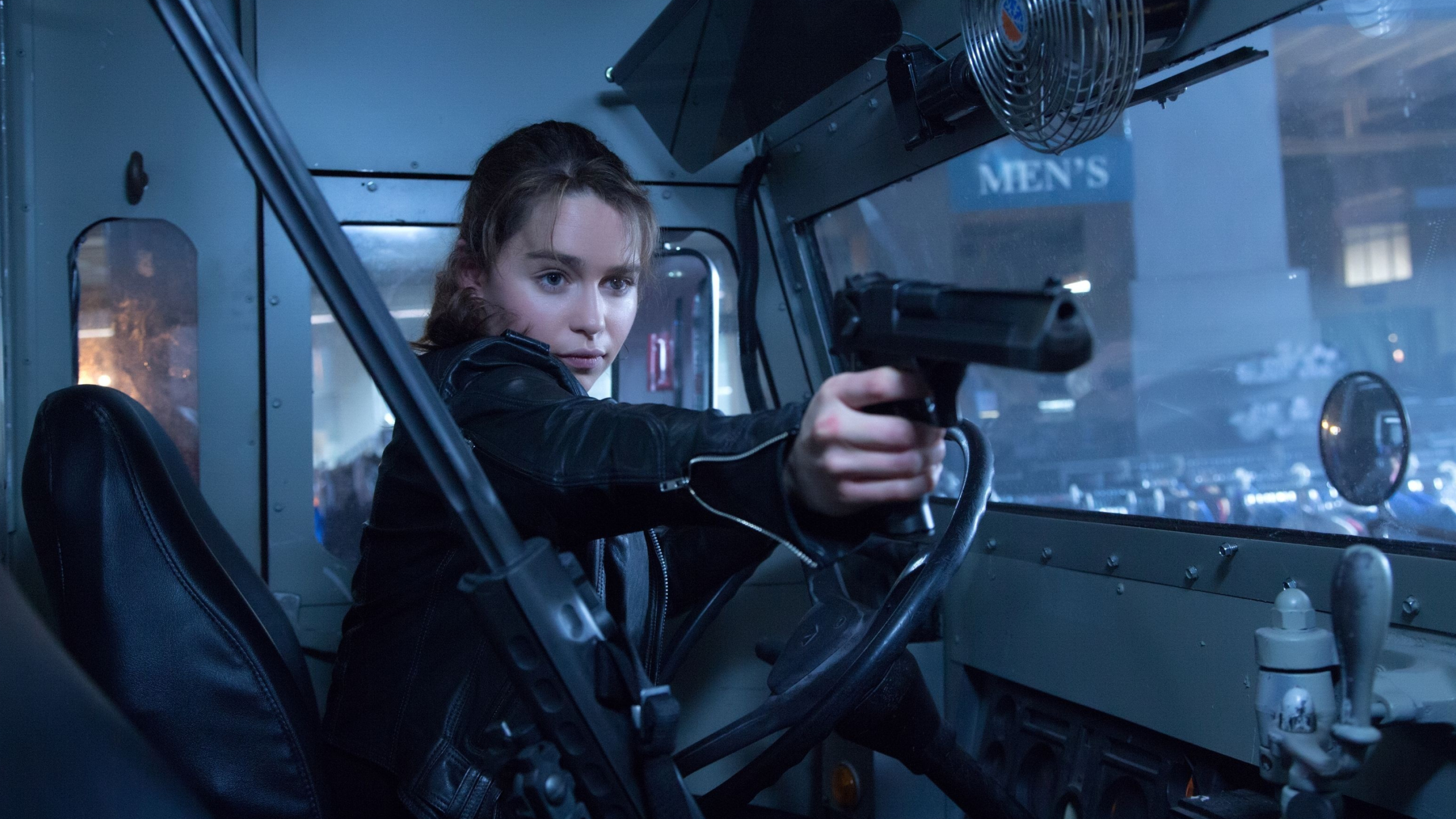 Combat scene Terminator Genisys, 4K wallpaper, Emilia Clarke, Terminator, 3840x2160 4K Desktop