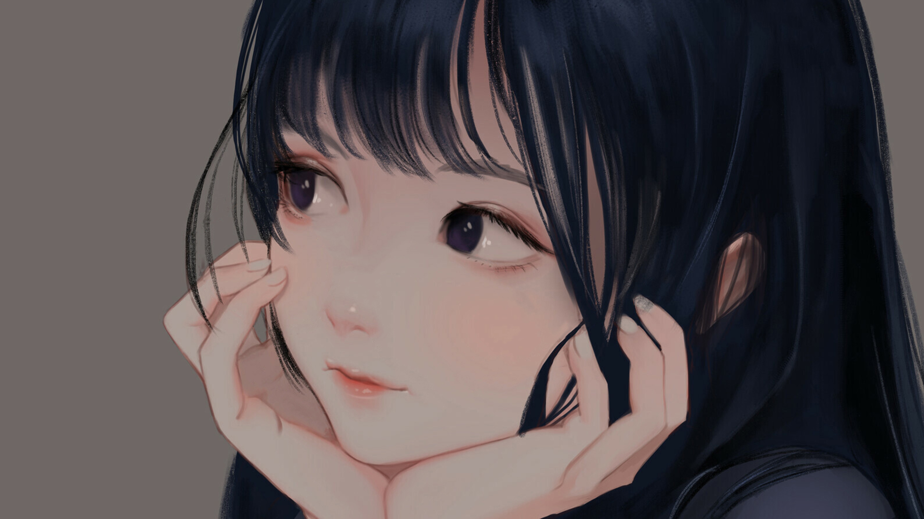 Art girl, Smile, Anime, Charismatic, Expression, 3840x2160 4K Desktop