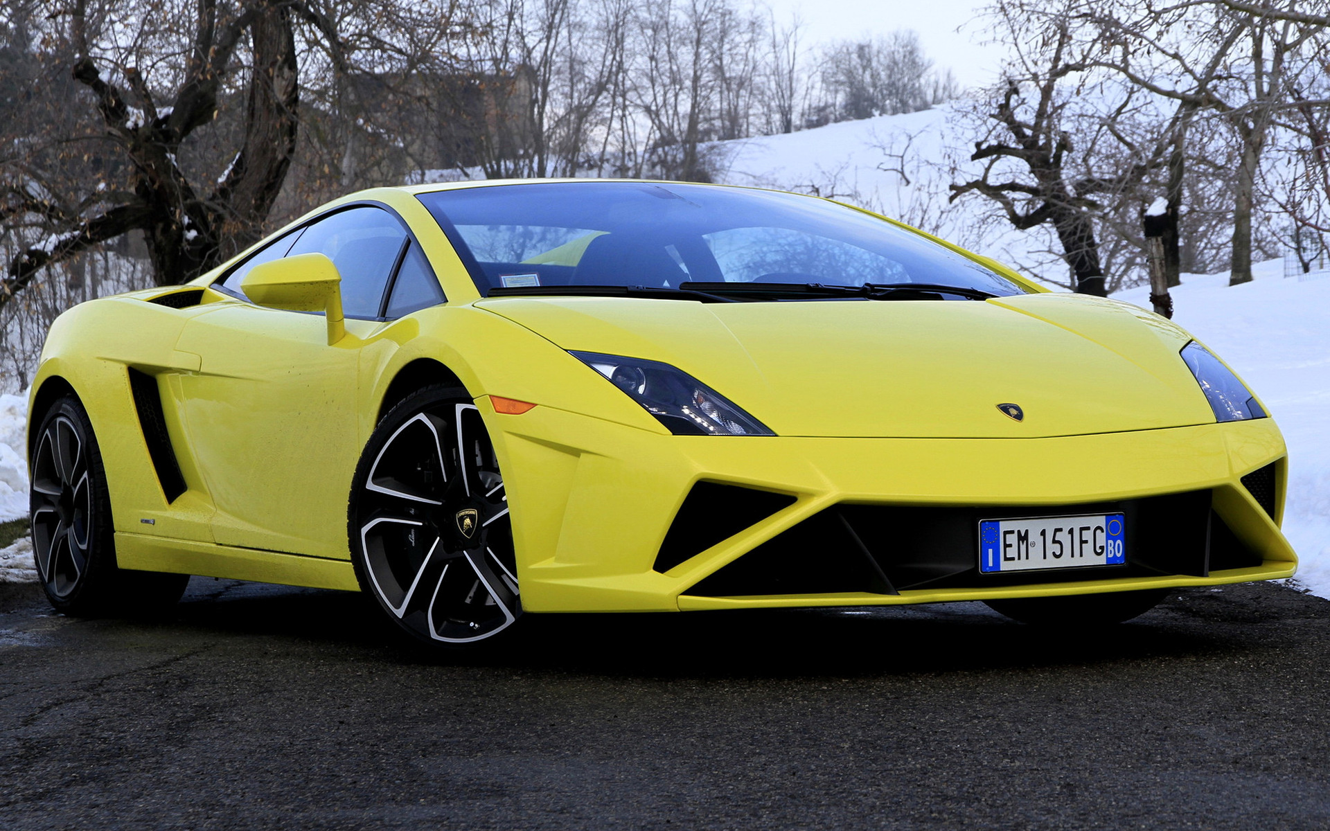 Winter, Lamborghini Gallardo Wallpaper, 1920x1200 HD Desktop