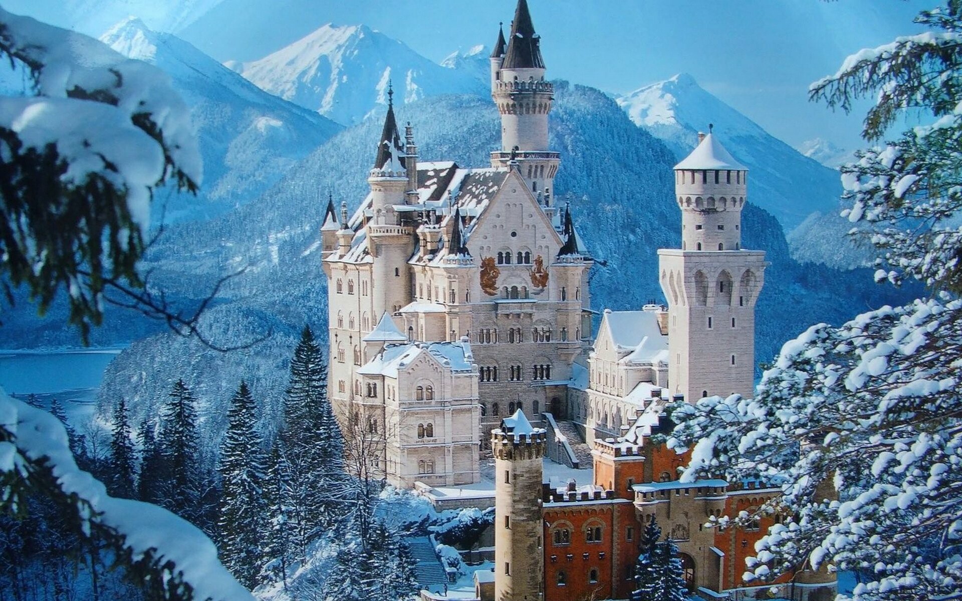 Neuschwanstein Castle spectacle, Historical beauty, Majestic fortress, German landmark, 1920x1200 HD Desktop