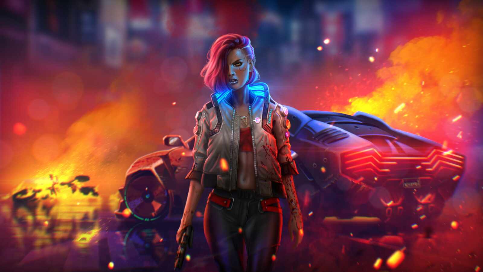 Female V With Pistol