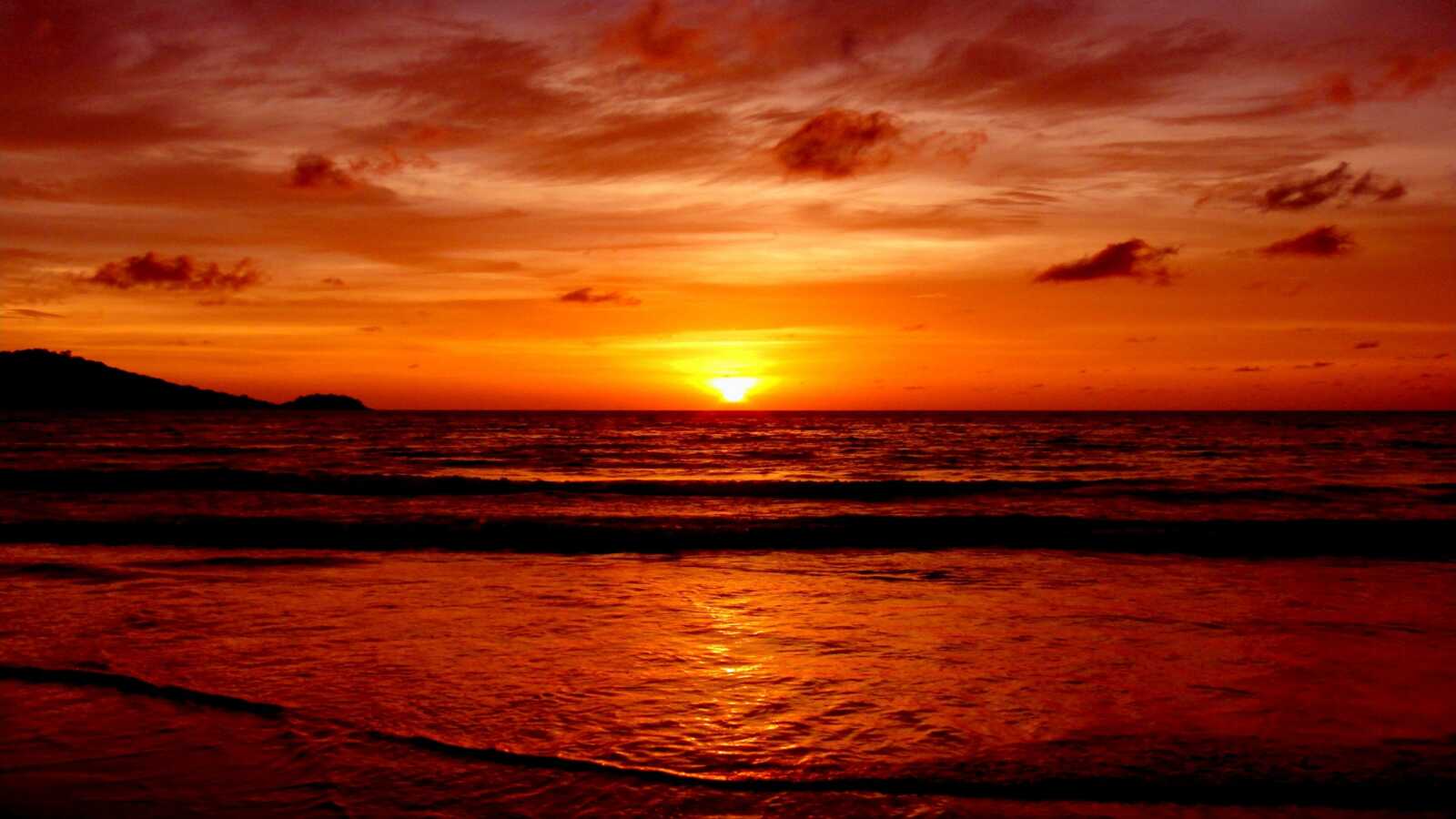 Sun Low Over Ocean