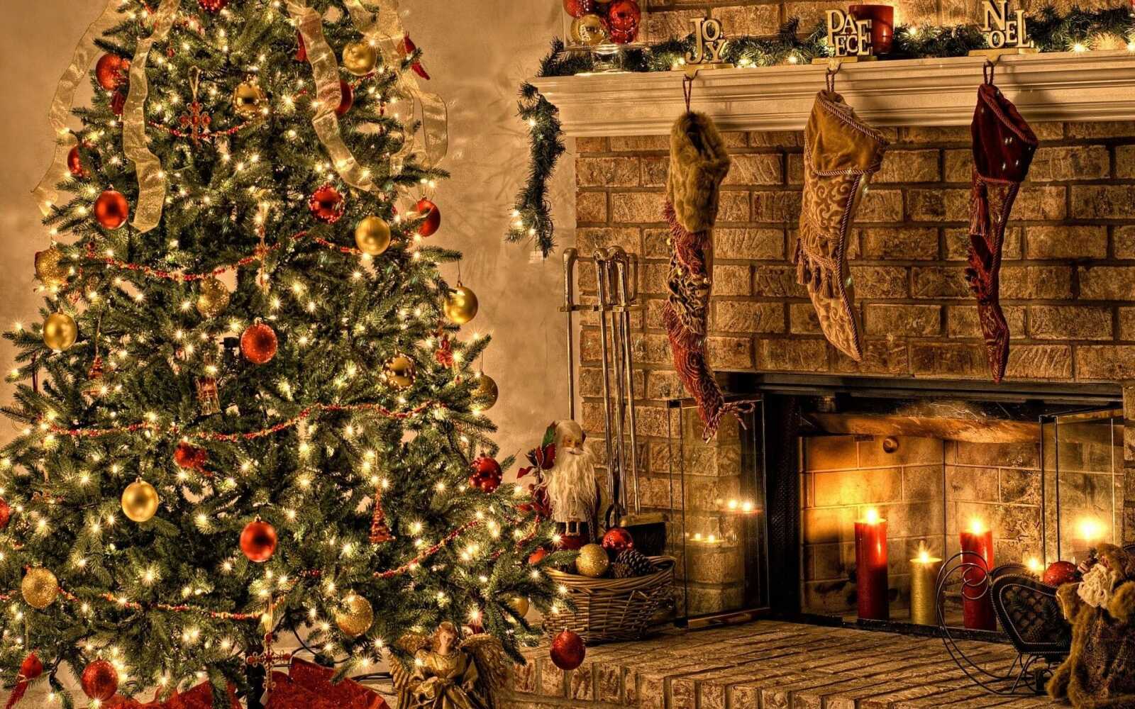 Christmas Fireplace 4K Wallpapers Collection