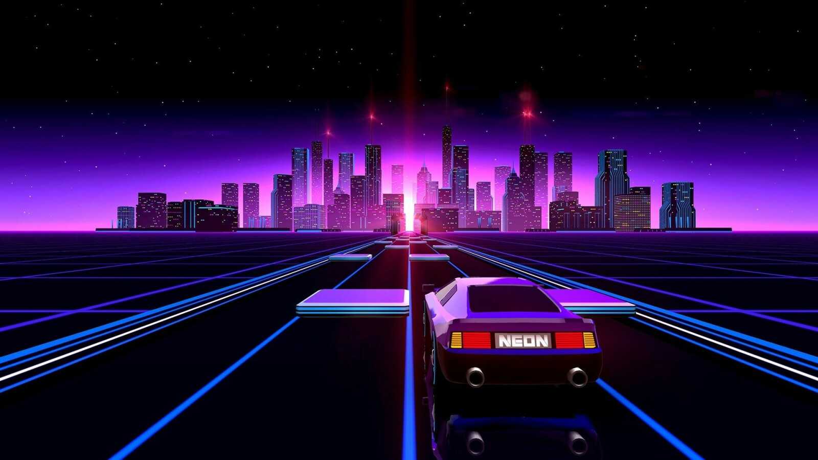 Retro 80s Synthwave Grid 4K Wallpapers Collection