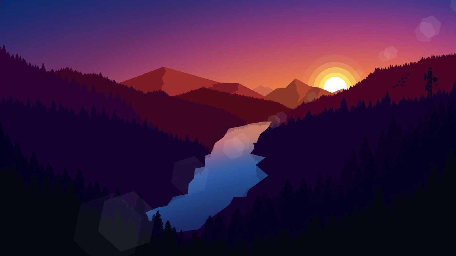 Sunset River Valley