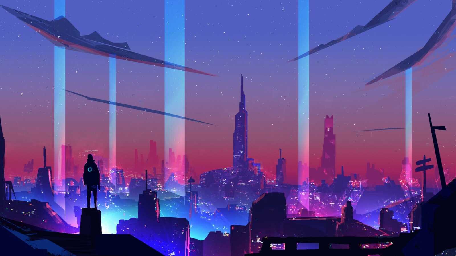 Futuristic Synthwave Highway 4K Wallpapers Collection