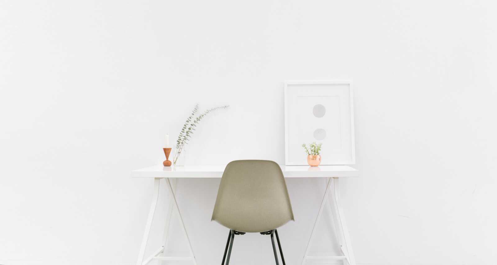 Minimalist White Desk