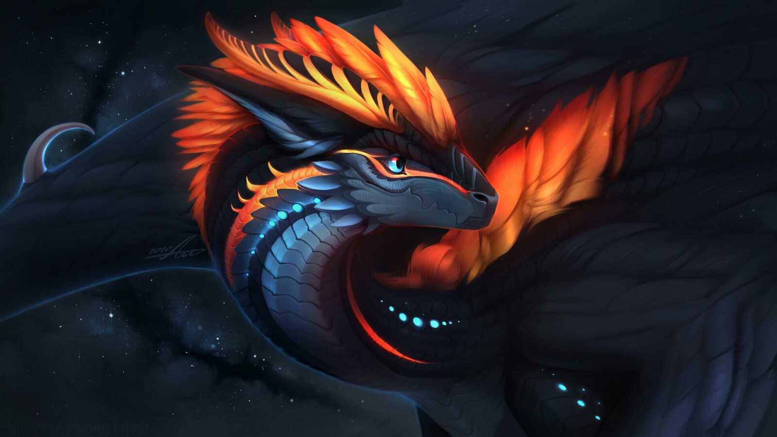 Fire-Maned Dragon Head