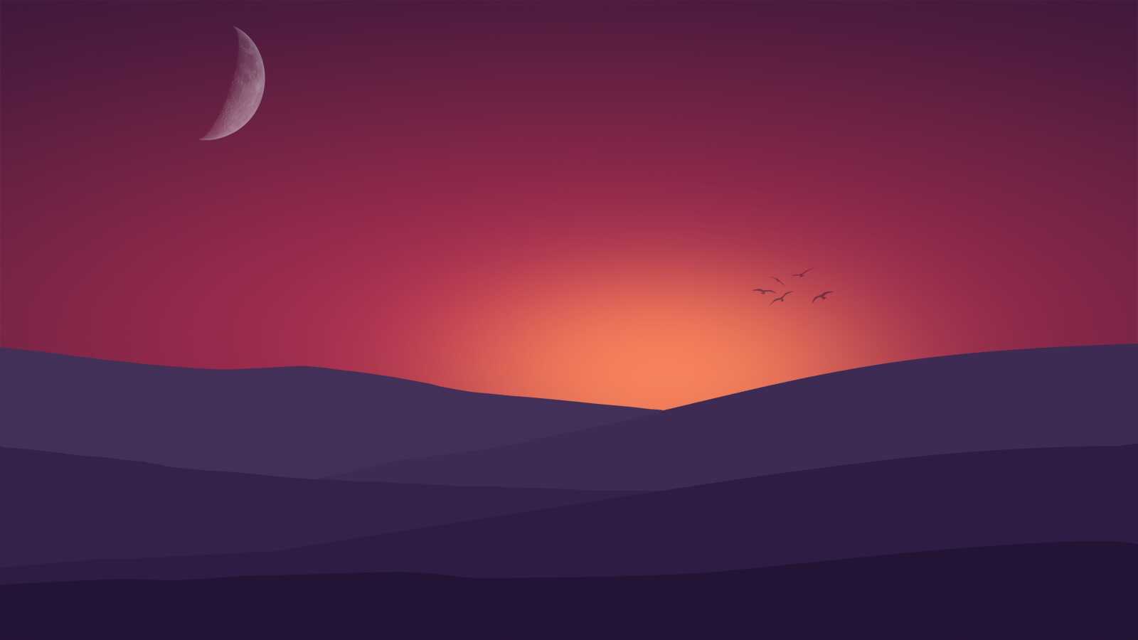 Crescent Moon Dusk