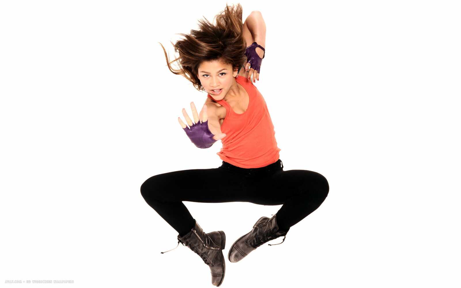 Zendaya Mid-Jump Pose