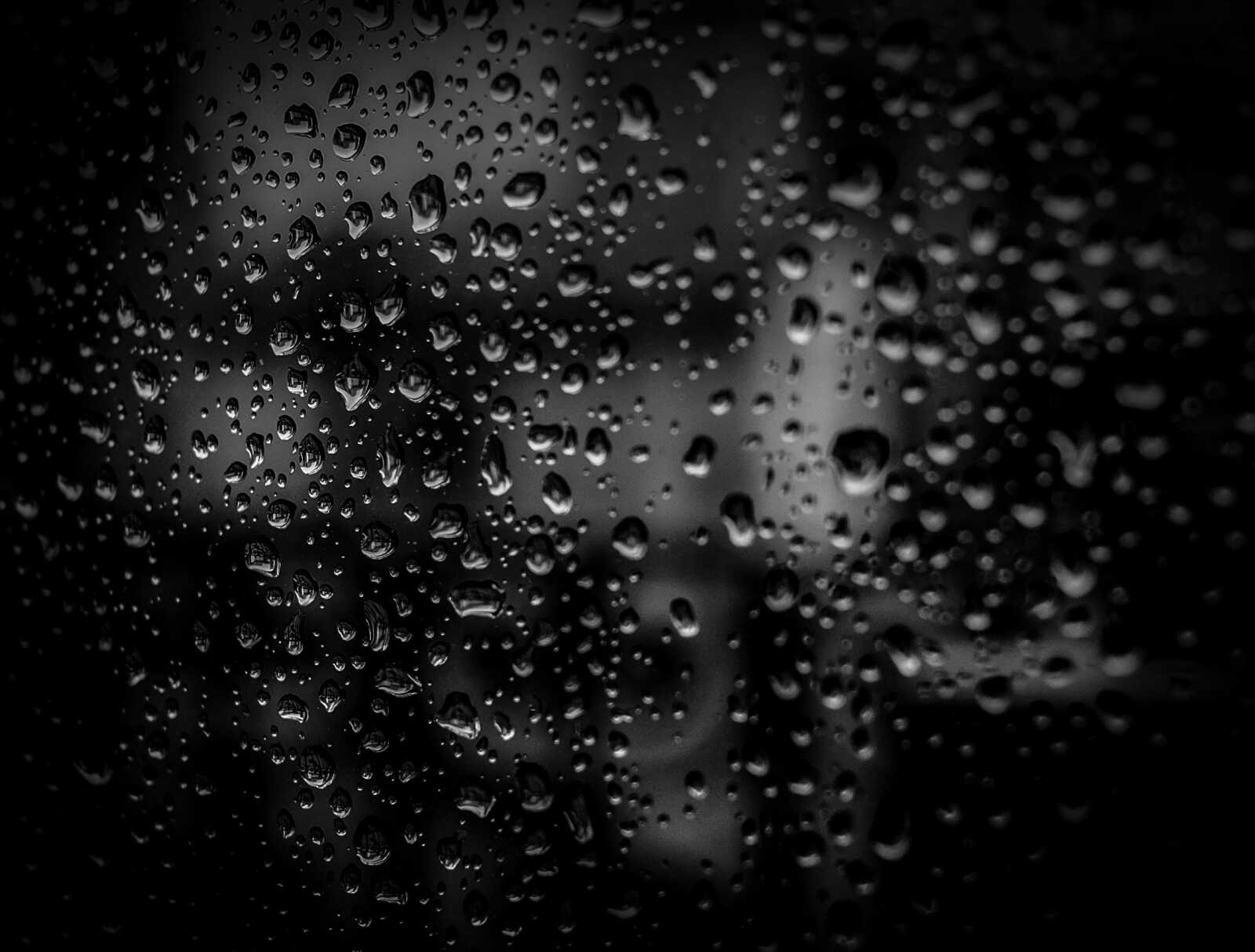 Rain-Covered Window Glass