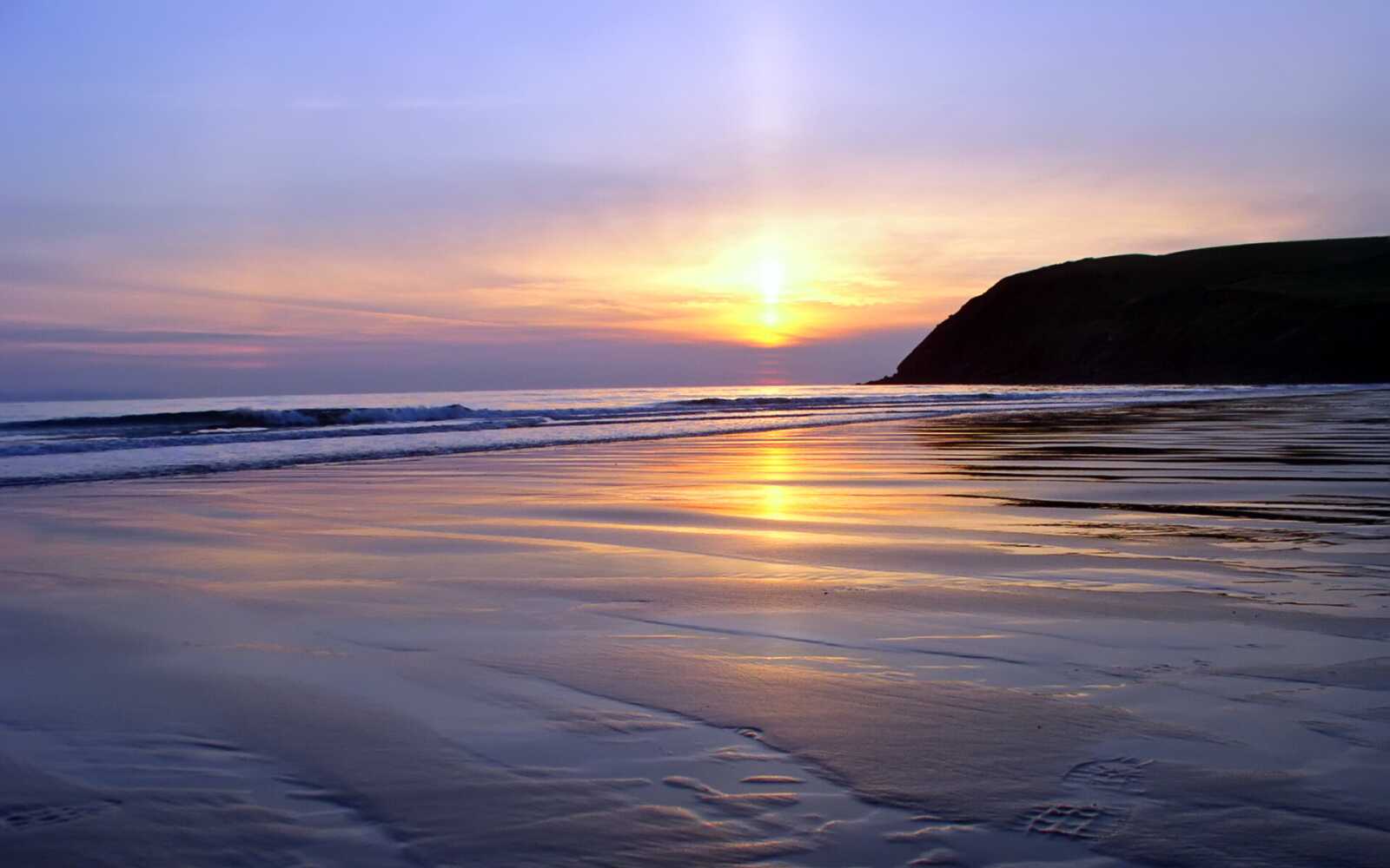 Golden Sun Over Headland